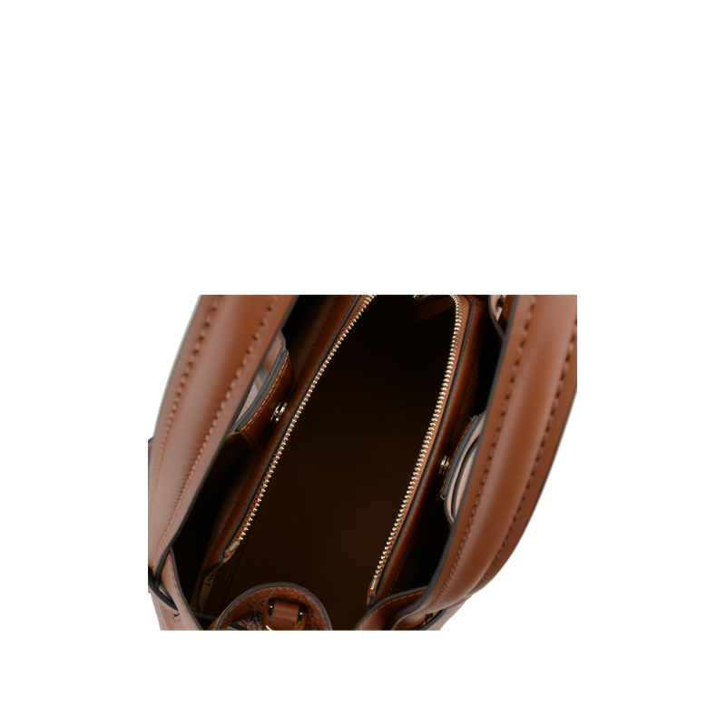 Handbag - cowhide leather POURCHET Brown