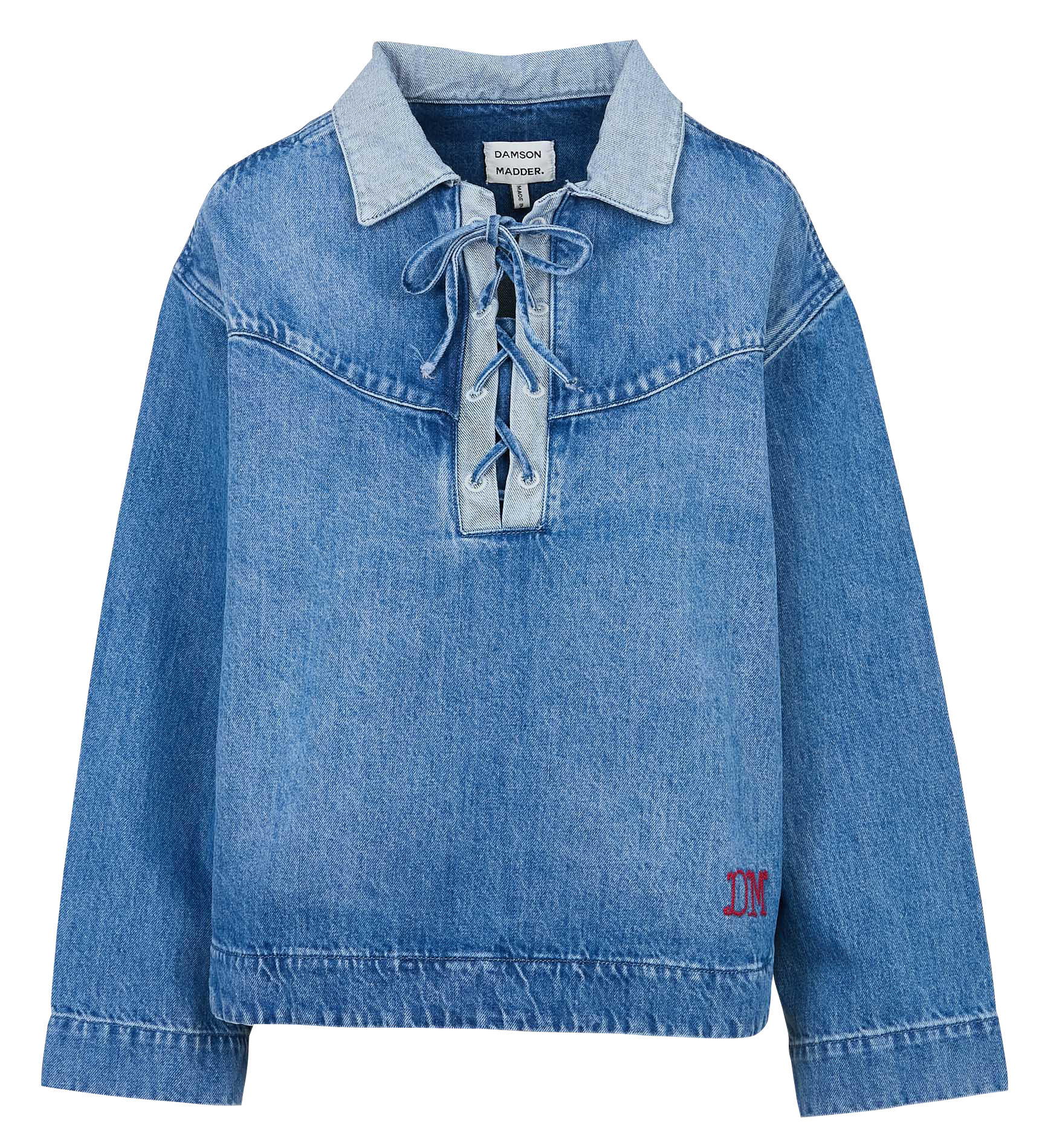 Blouse à lacets en denim DAMSON MADDER Bleu