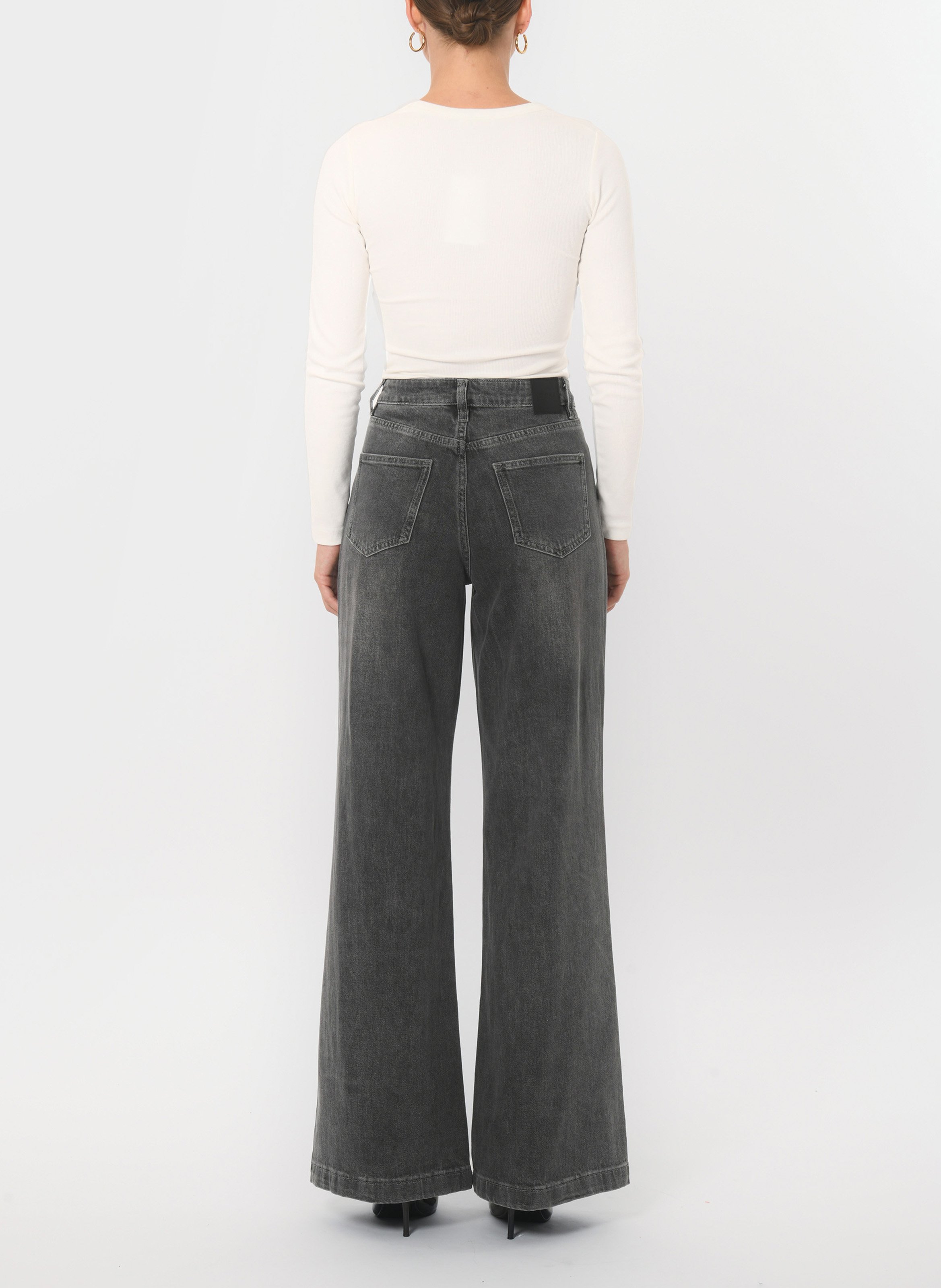 Cotton-blend straight jeans KOOKAI Grey