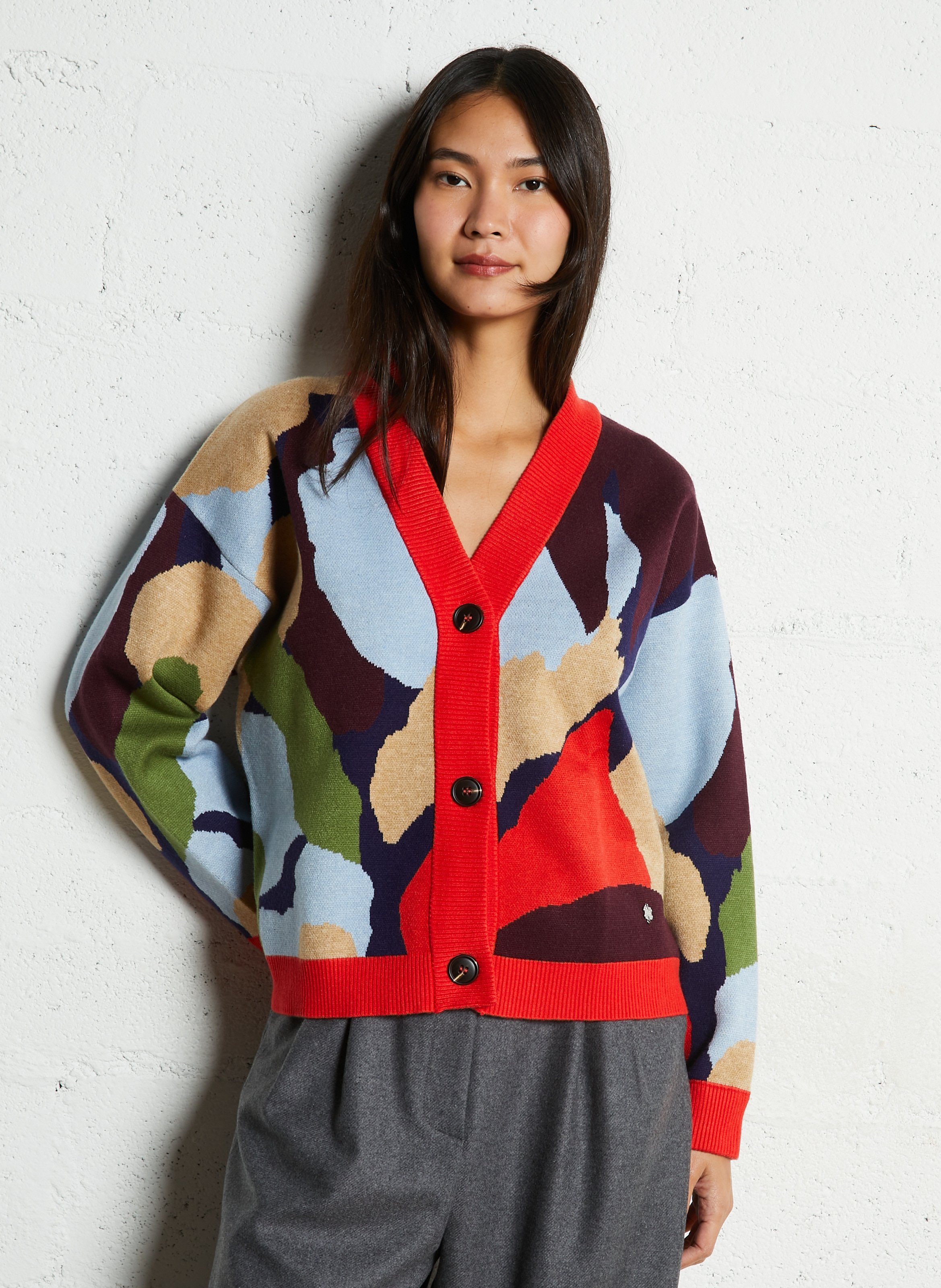 Gilet col V droit à motifs  NEVER FULLY DRESSED Multicolore