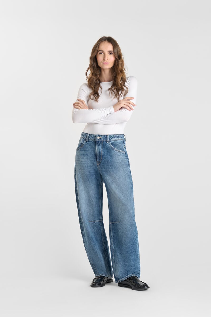 Loose jeans, wide leg, length 34 LE TEMPS DES CERISES Blue