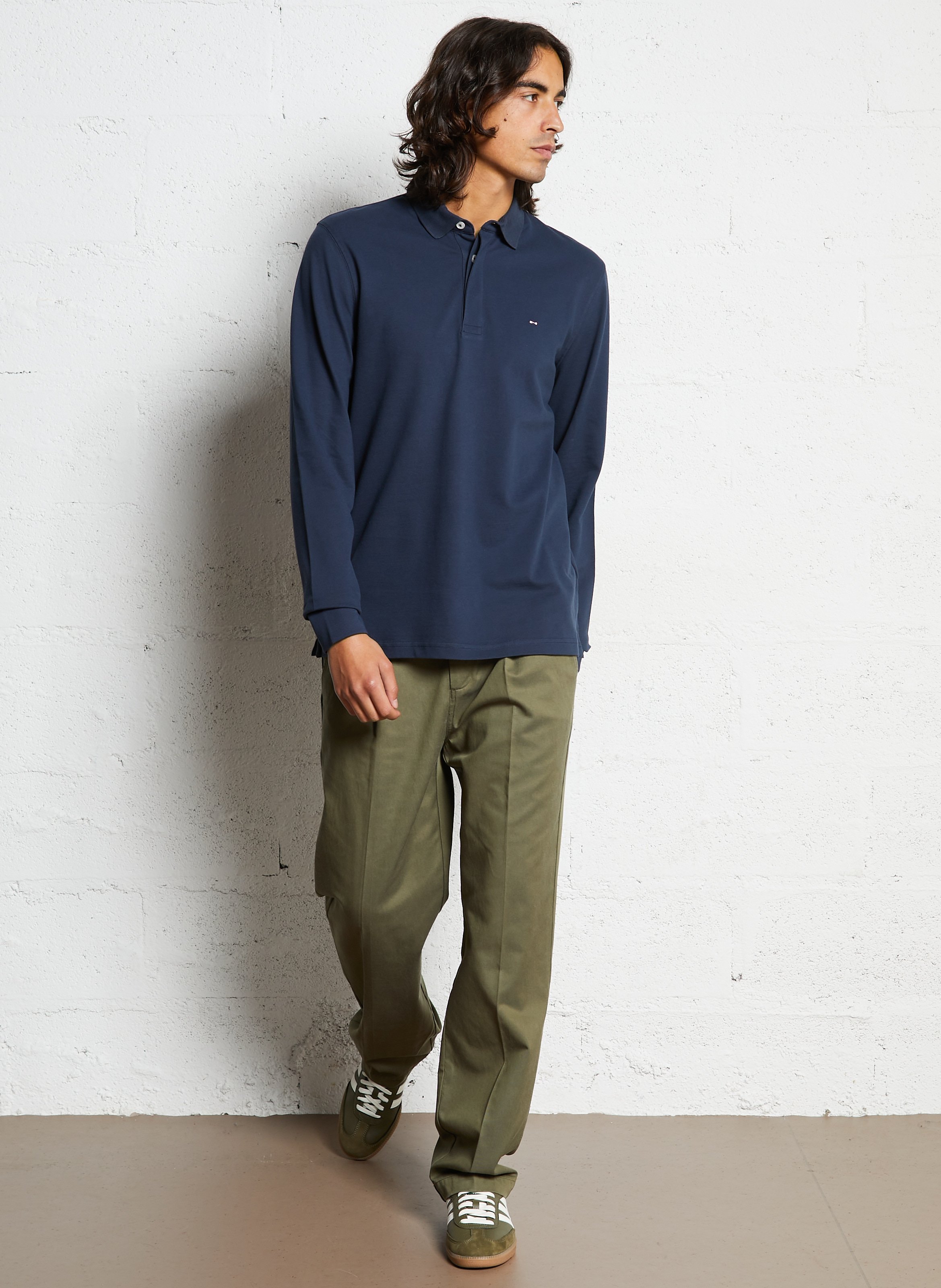 Polo droit en coton mélangé EDEN PARK Gris