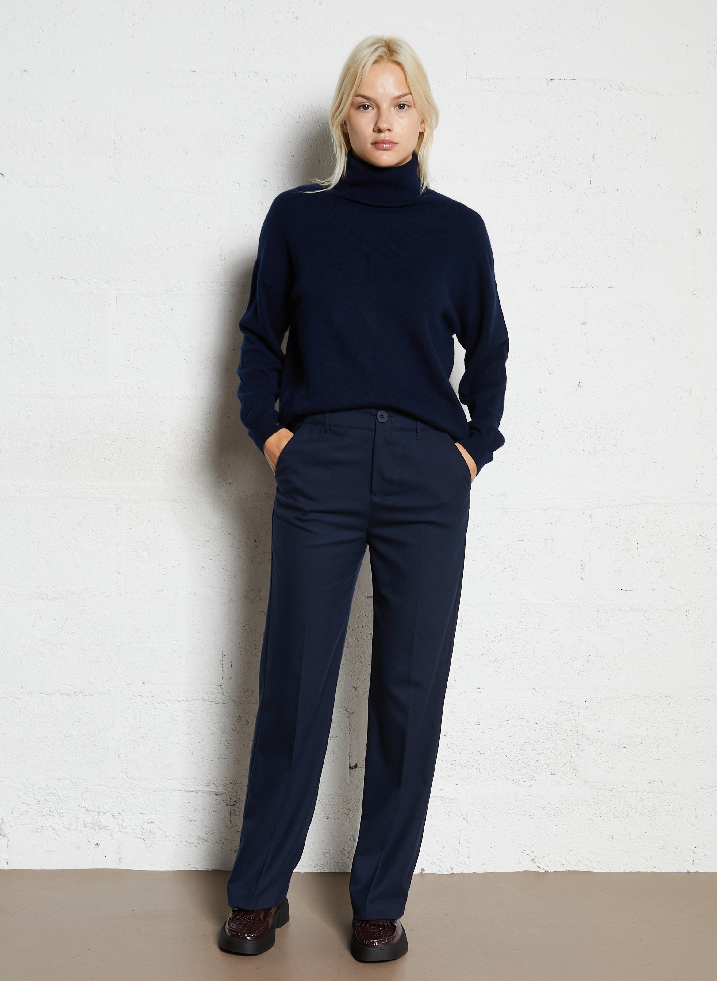 Oversize Rollkragenpullover aus Kaschmir SUD EXPRESS Blau