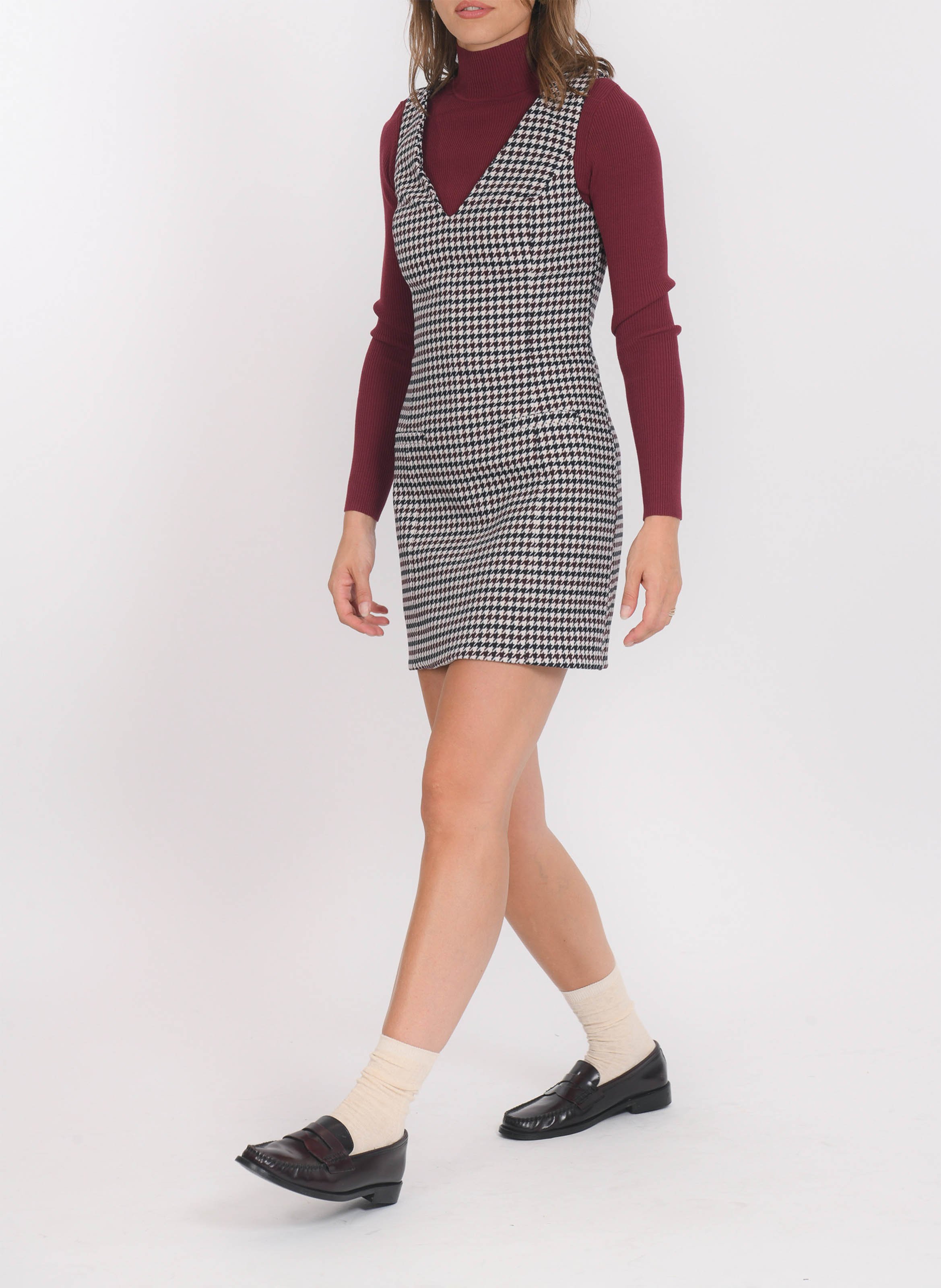 Korte jurk met V-hals en print KOOKAI Blauw