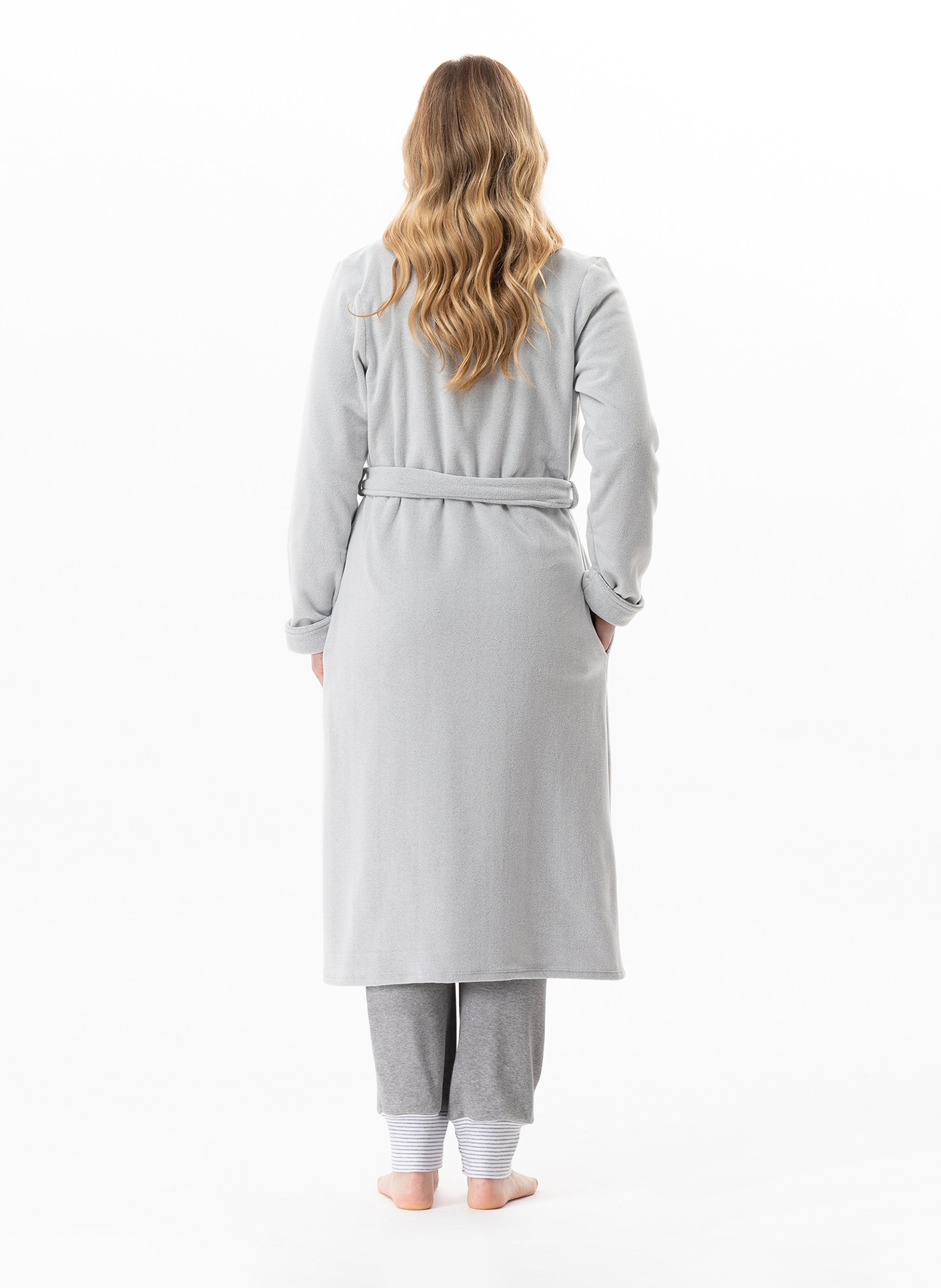 Microfleece bathrobe LE CHAT Grey