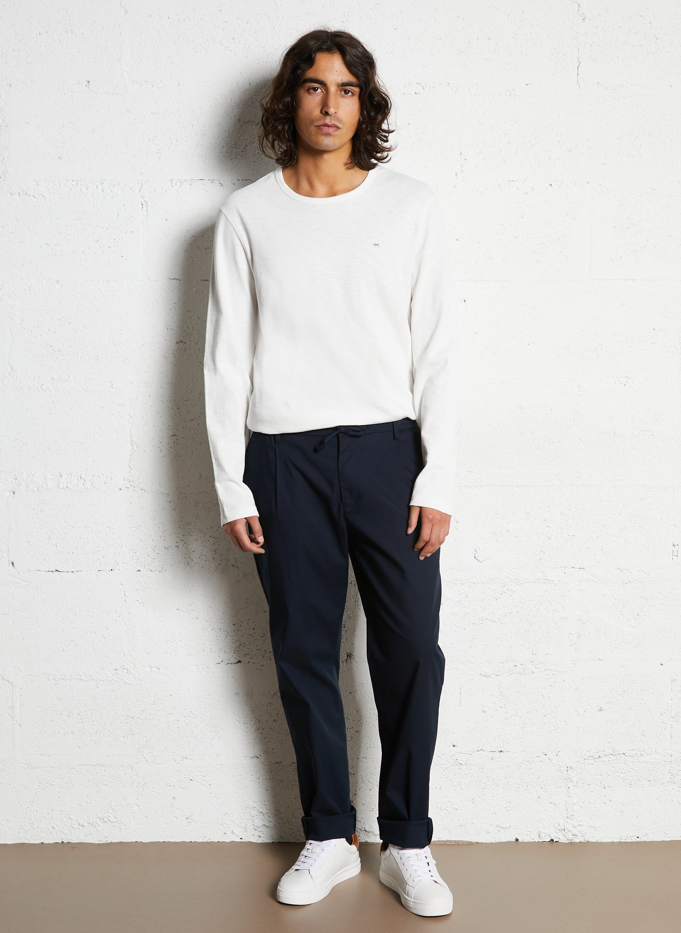 Tee-shirt droit col rond en coton EDEN PARK Beige