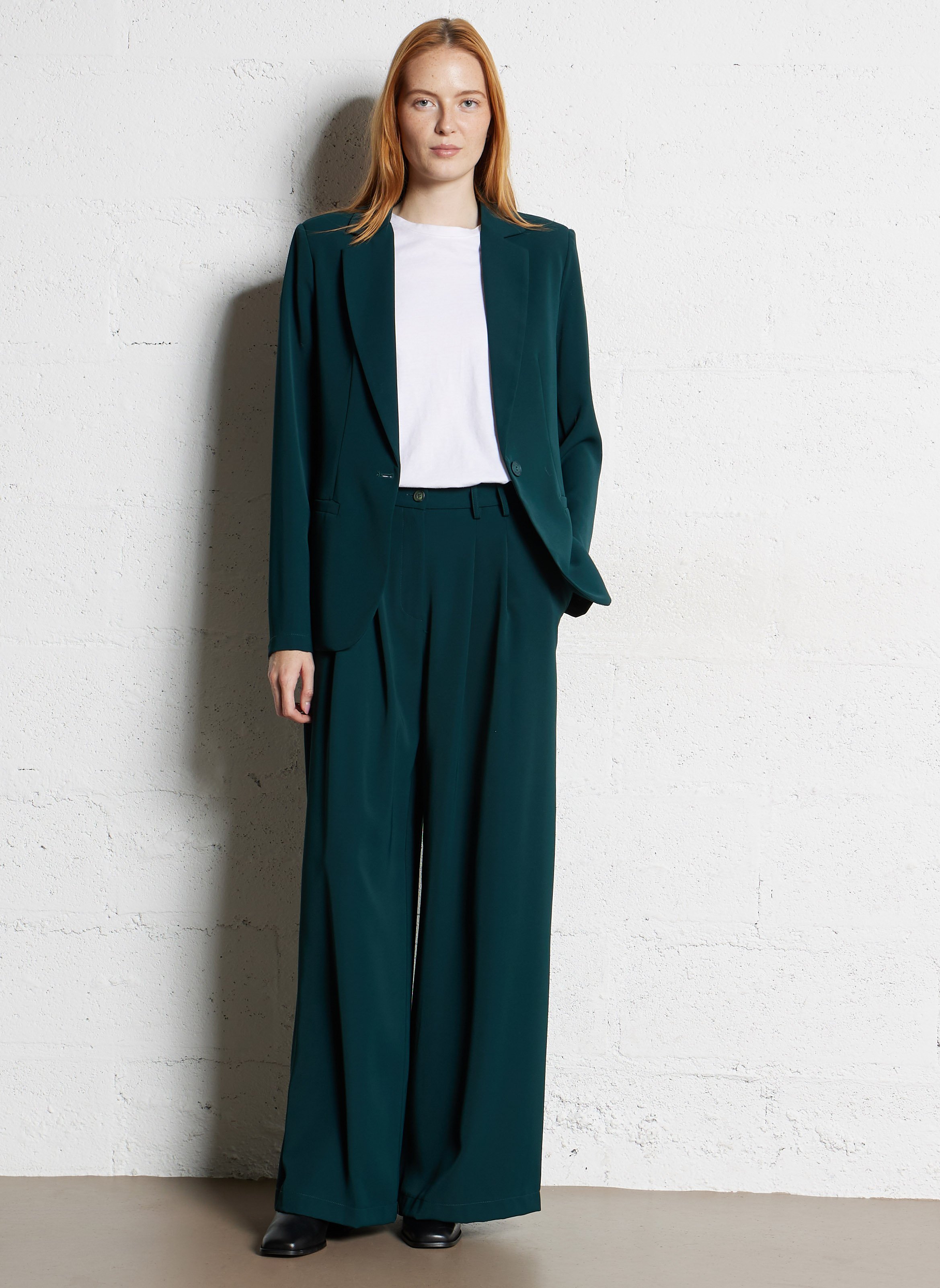 Veste tailleur fluide unie  PLEASE Vert