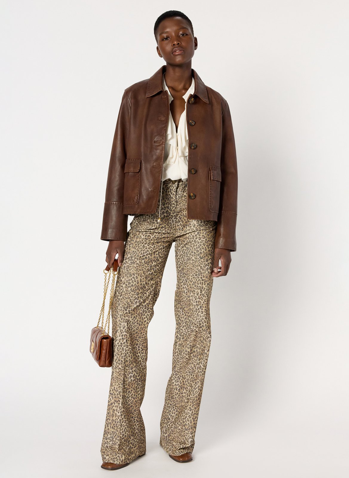 Jean flare léopard GERARD DAREL Marron