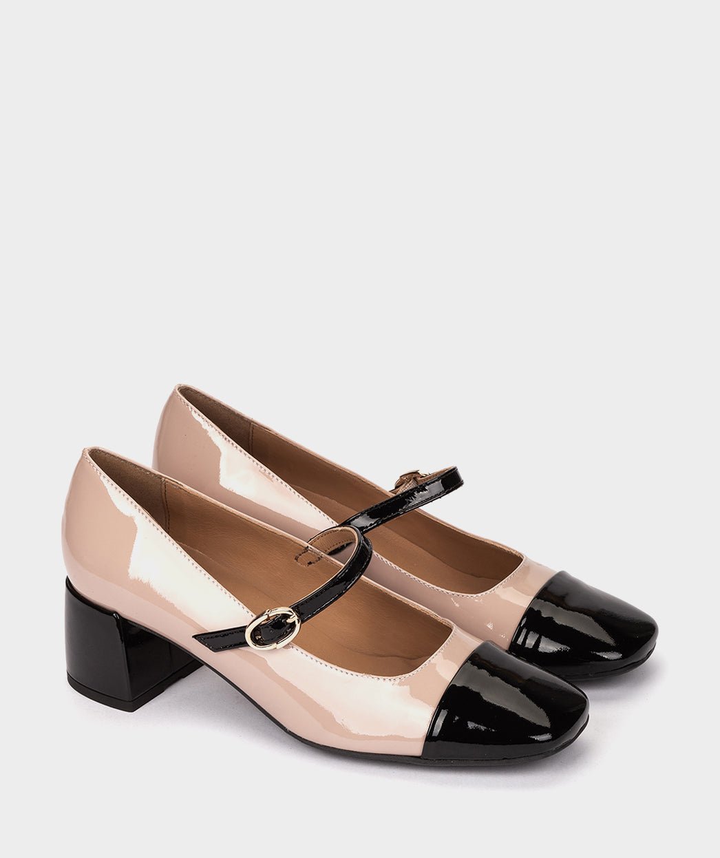 High-heeled patent leather shoes in nude and black in two colors PEDRO MIRALLES Pink