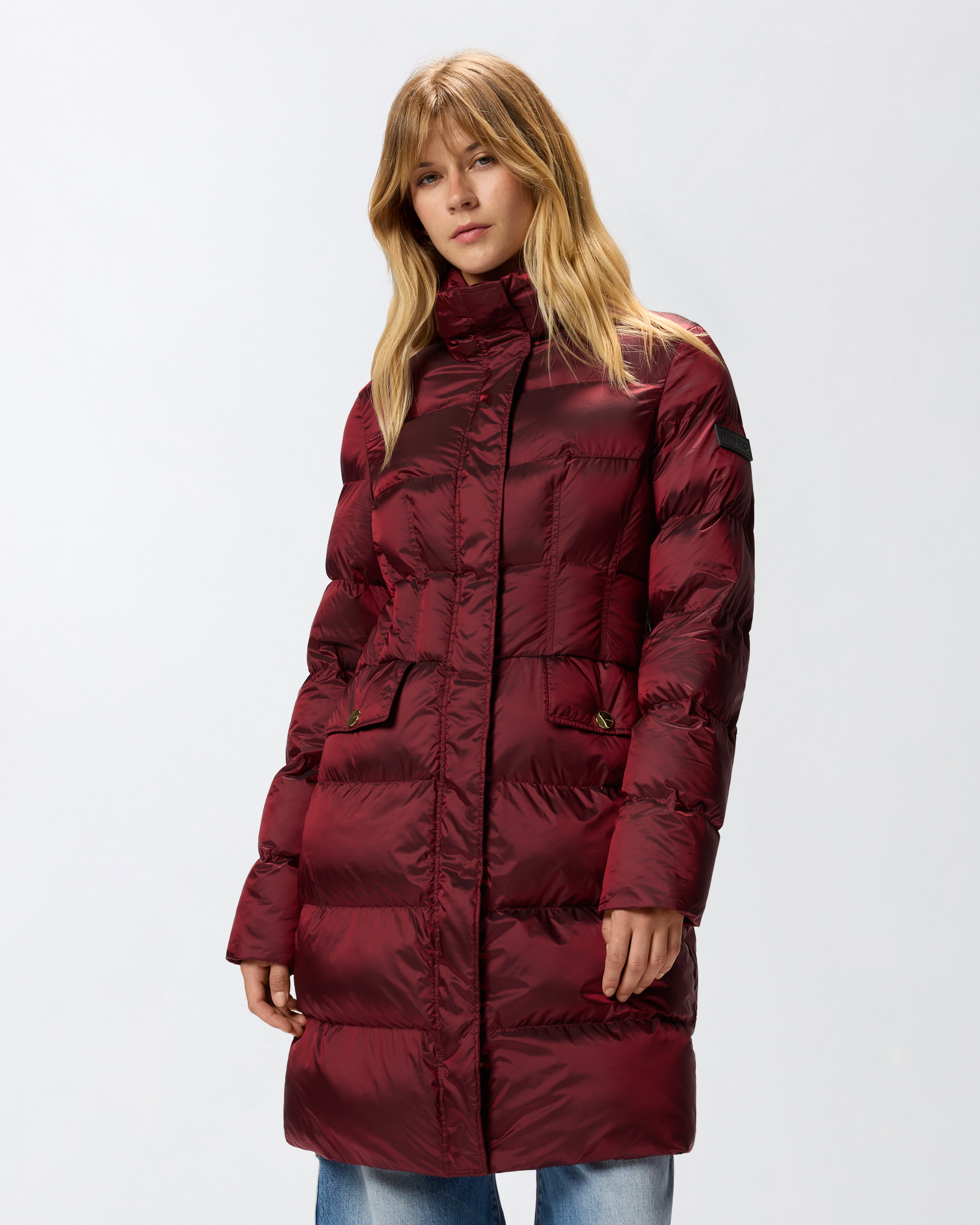 Long semi-shiny puffer coat PINKO