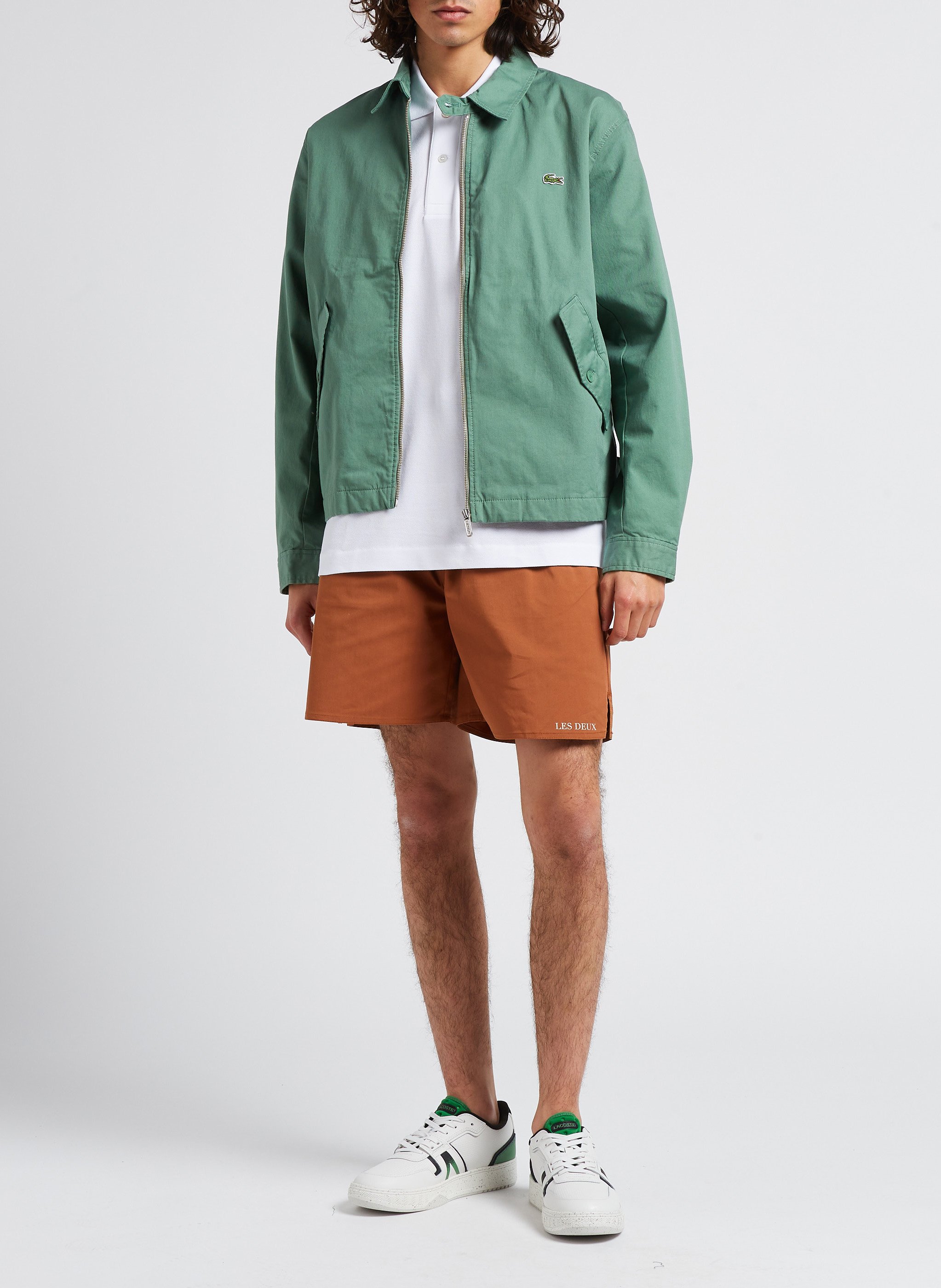 Cotton-blend shorts with elasticated waist LES DEUX Brown