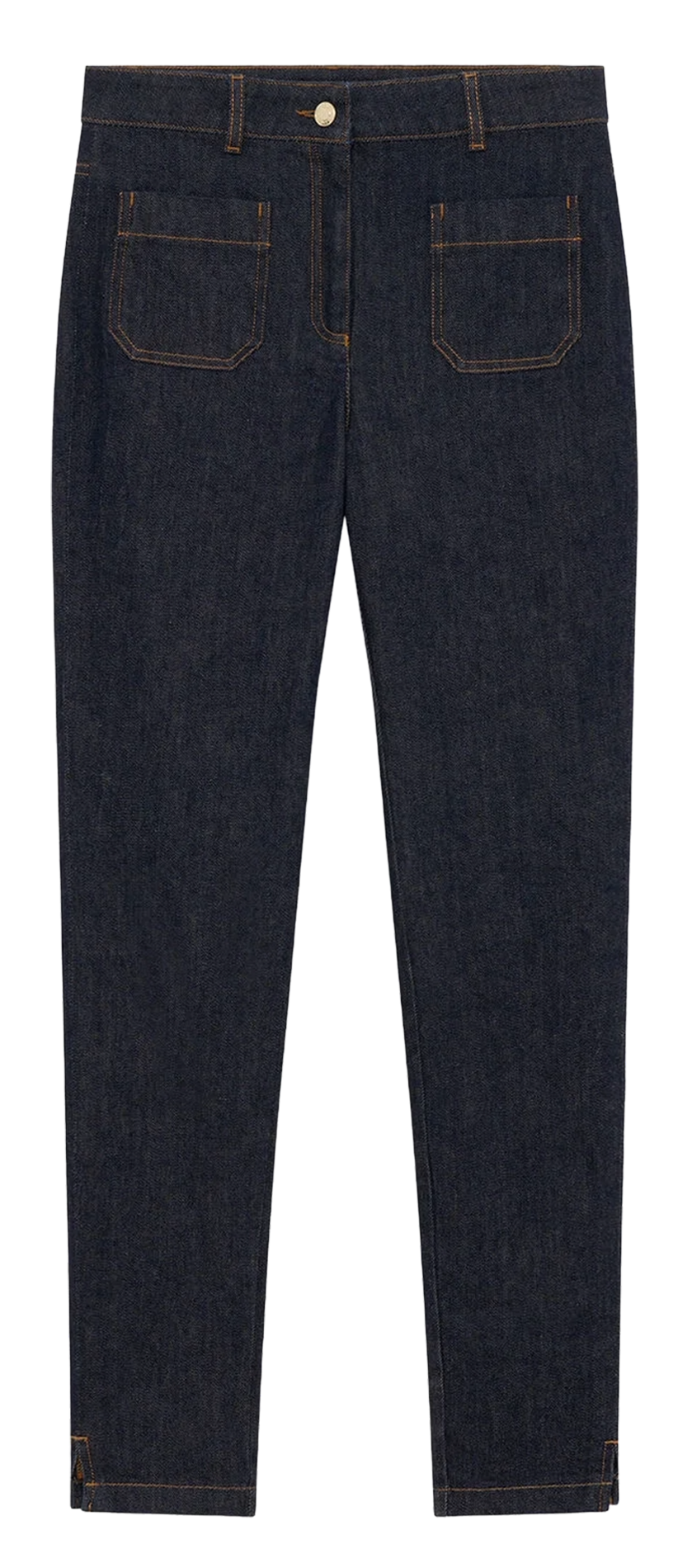 Jean slim taille haute en coton mélangé CAROLL Bleu