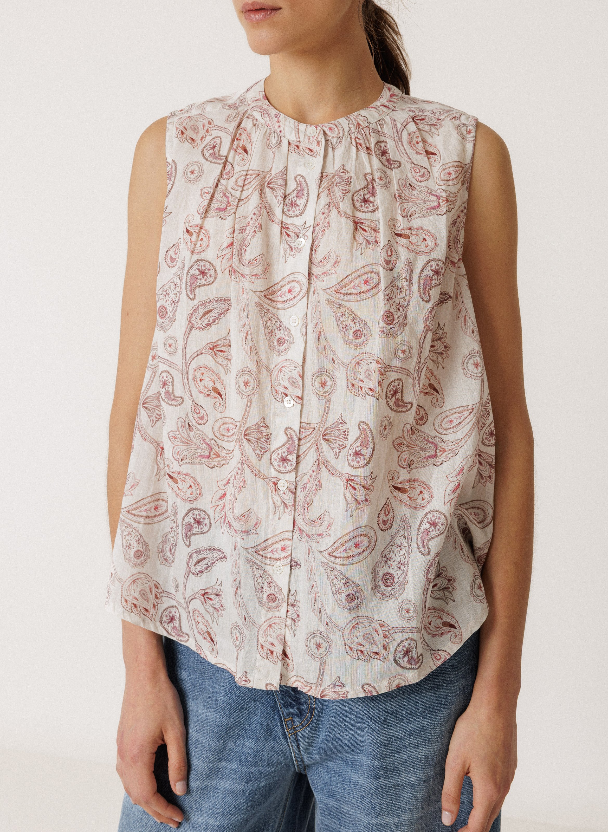 Ärmelloses bedrucktes Top INDI & COLD Rosa