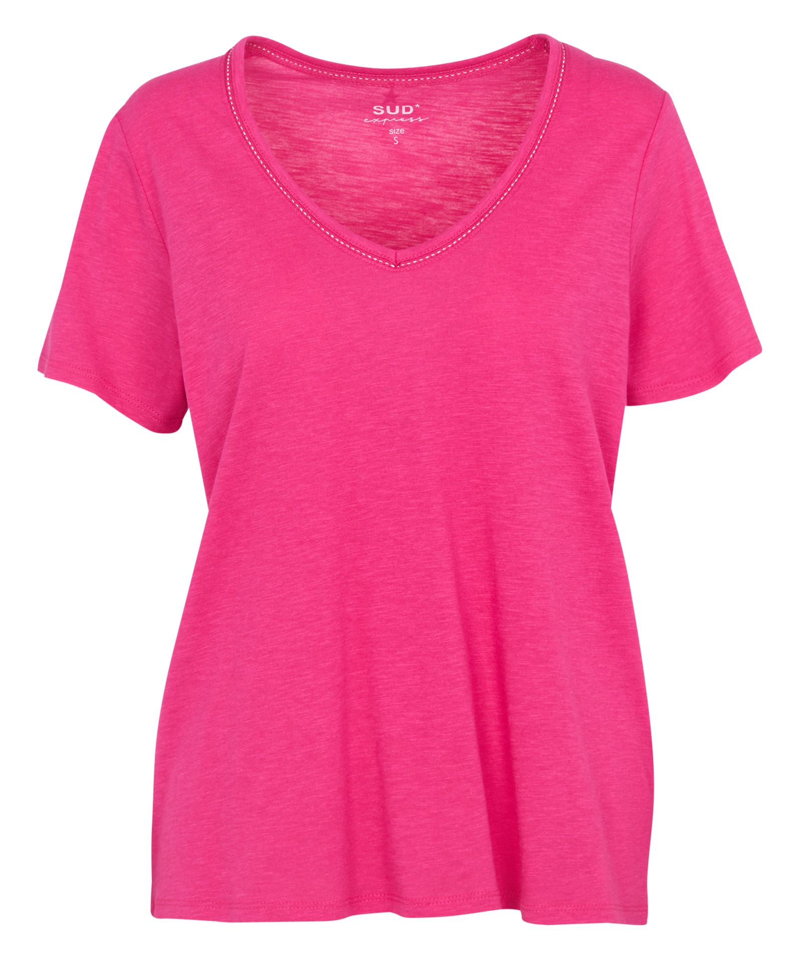 Oversize V-Ausschnitt T-Shirt aus Baumwollmischung SUD EXPRESS