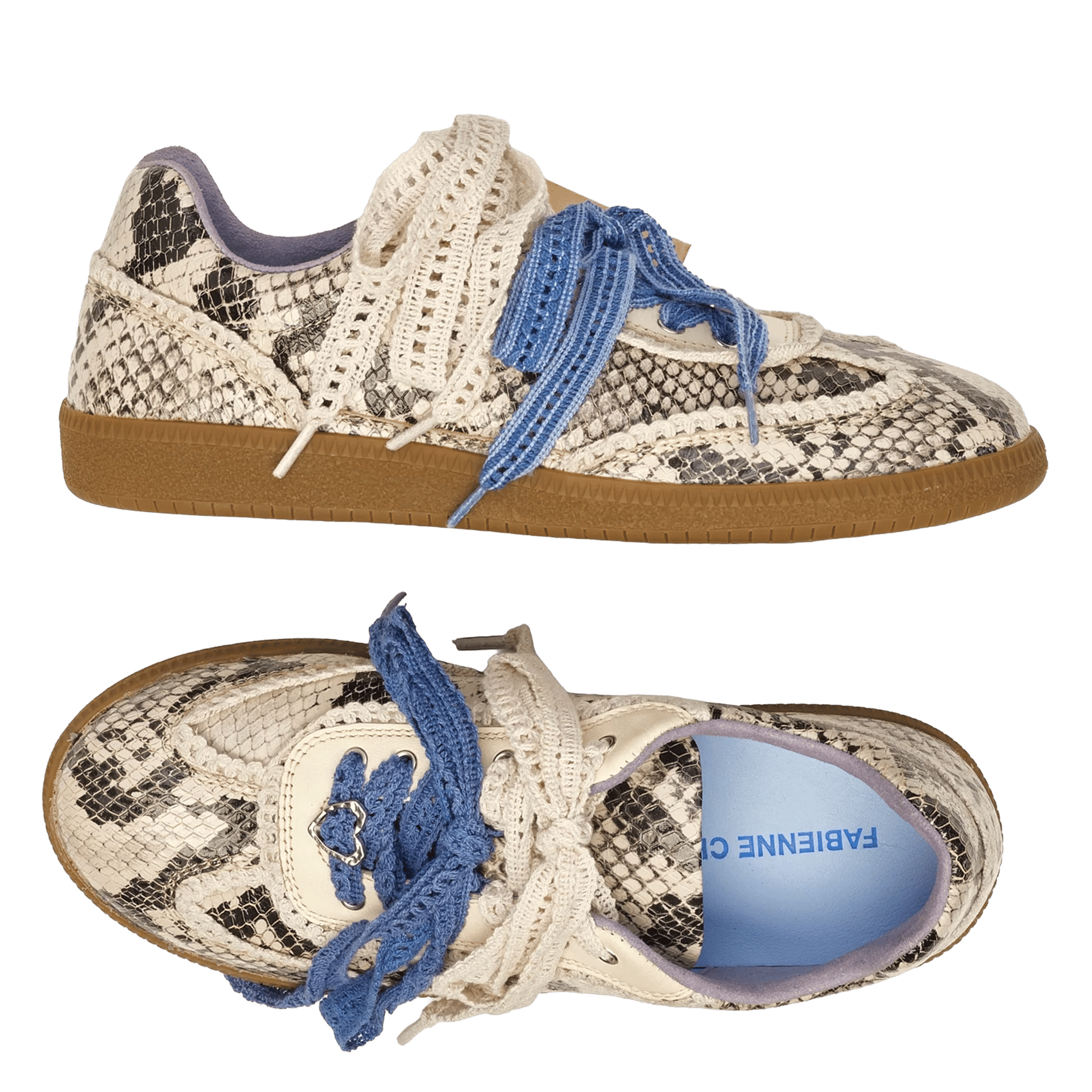 Niedrige Ledersneaker mit Print FABIENNE CHAPOT Beige