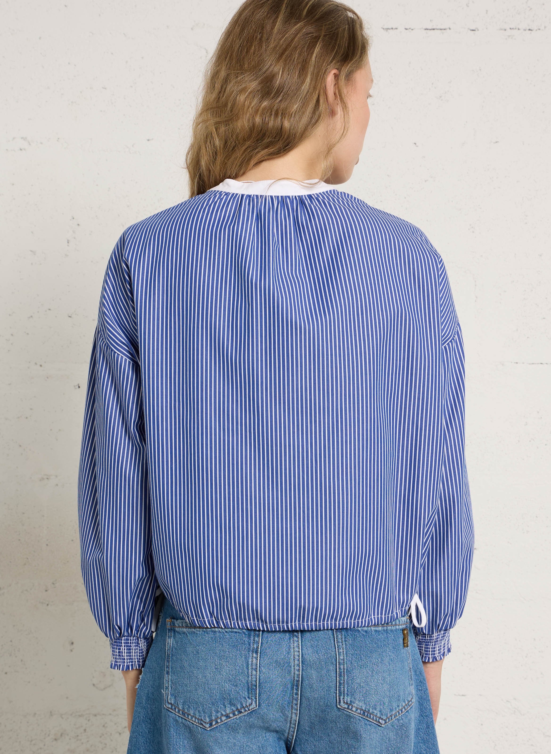 Striped blouse with classic collar BERENICE Blue