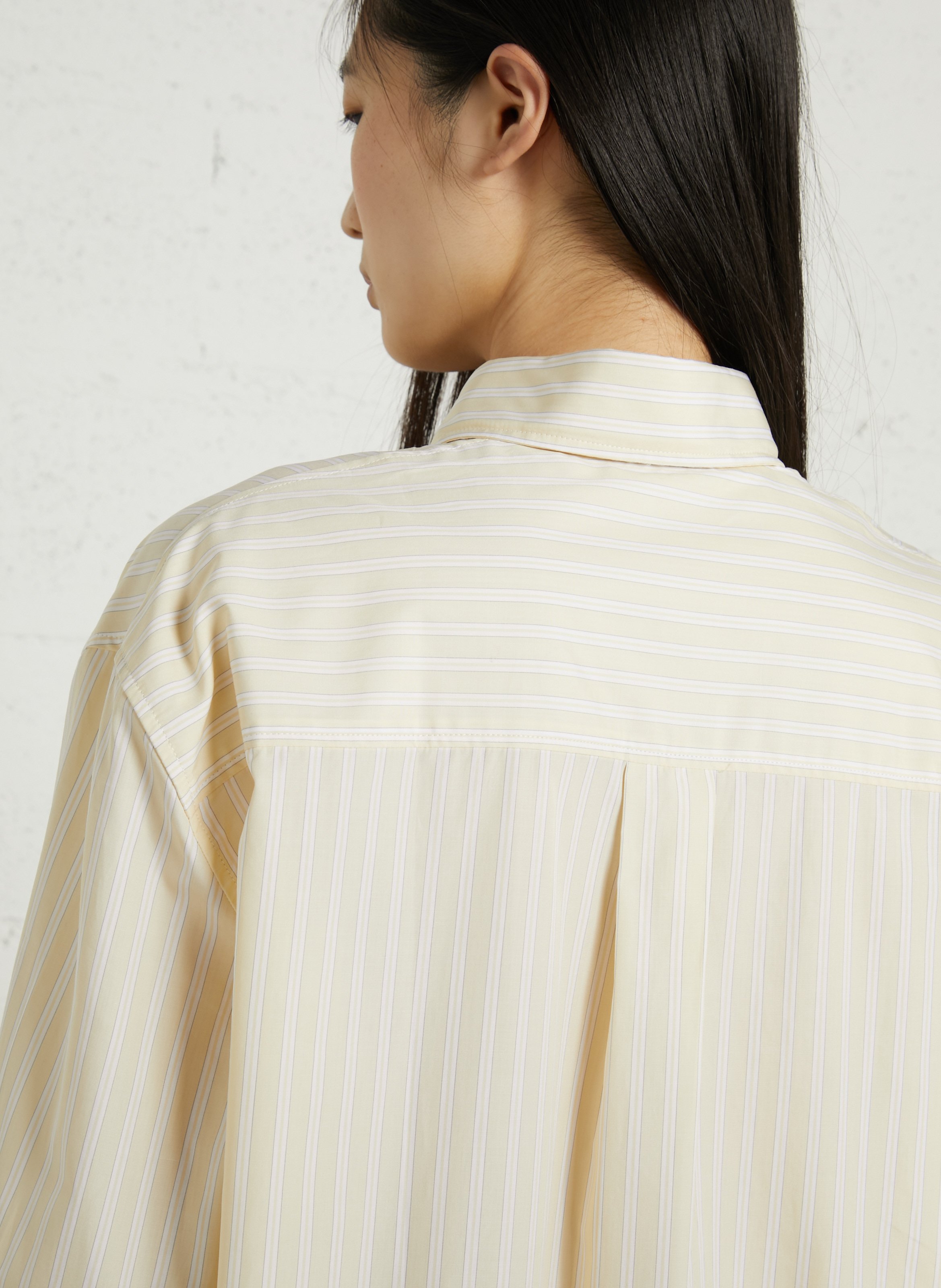 Chemise col classique en coton SOEUR Jaune