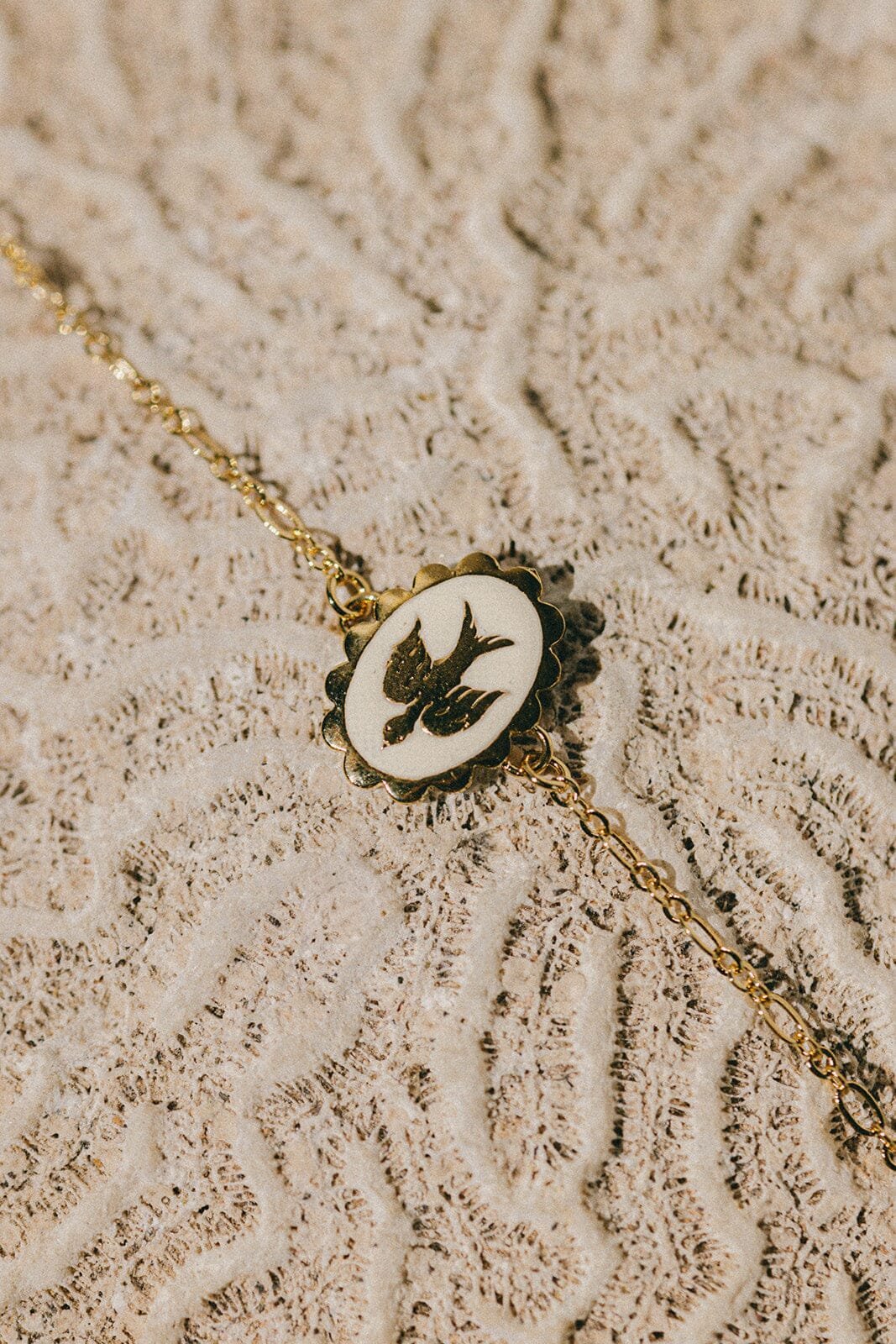 Gold-plated dove bracelet MONSIEUR SIMONE White