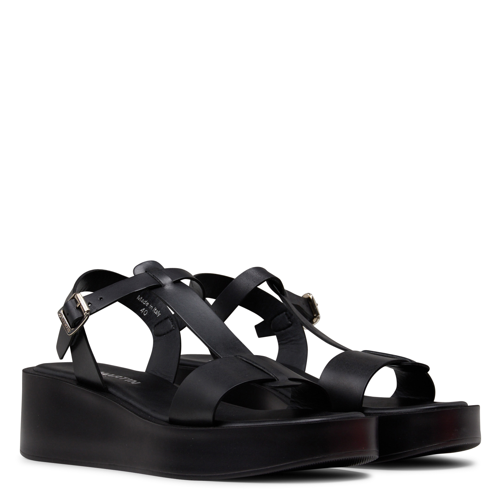 Fabia leather wedge sandals JB MARTIN Black