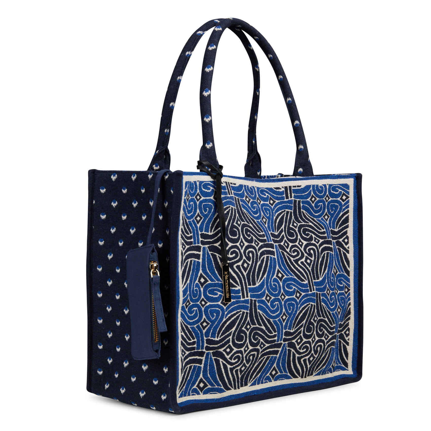 Shopper aus Jacquard LA FEE MARABOUTEE Blau