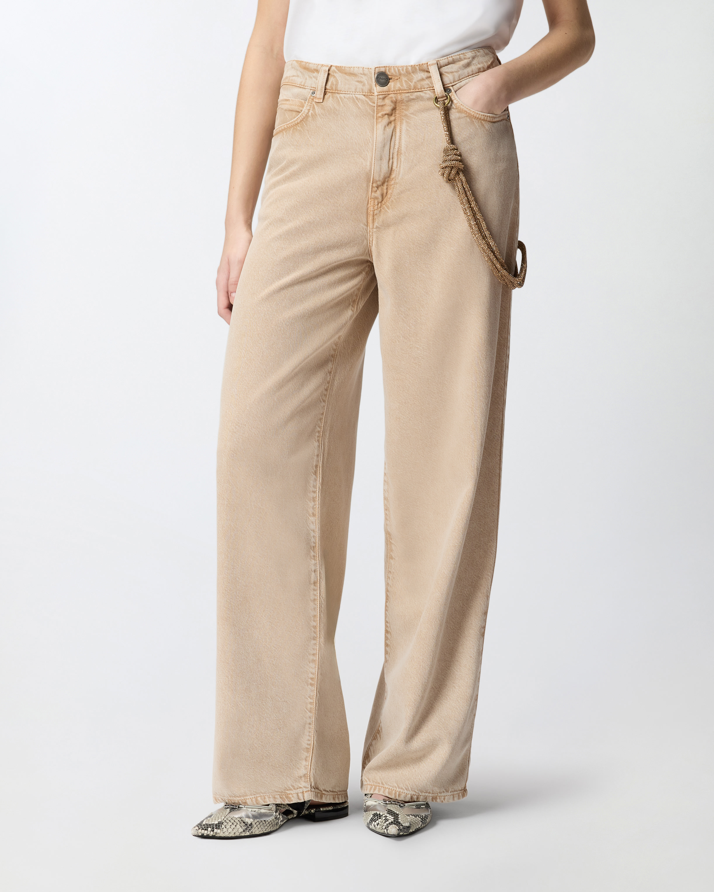 Corduroy Jewel Jeans PINKO Beige