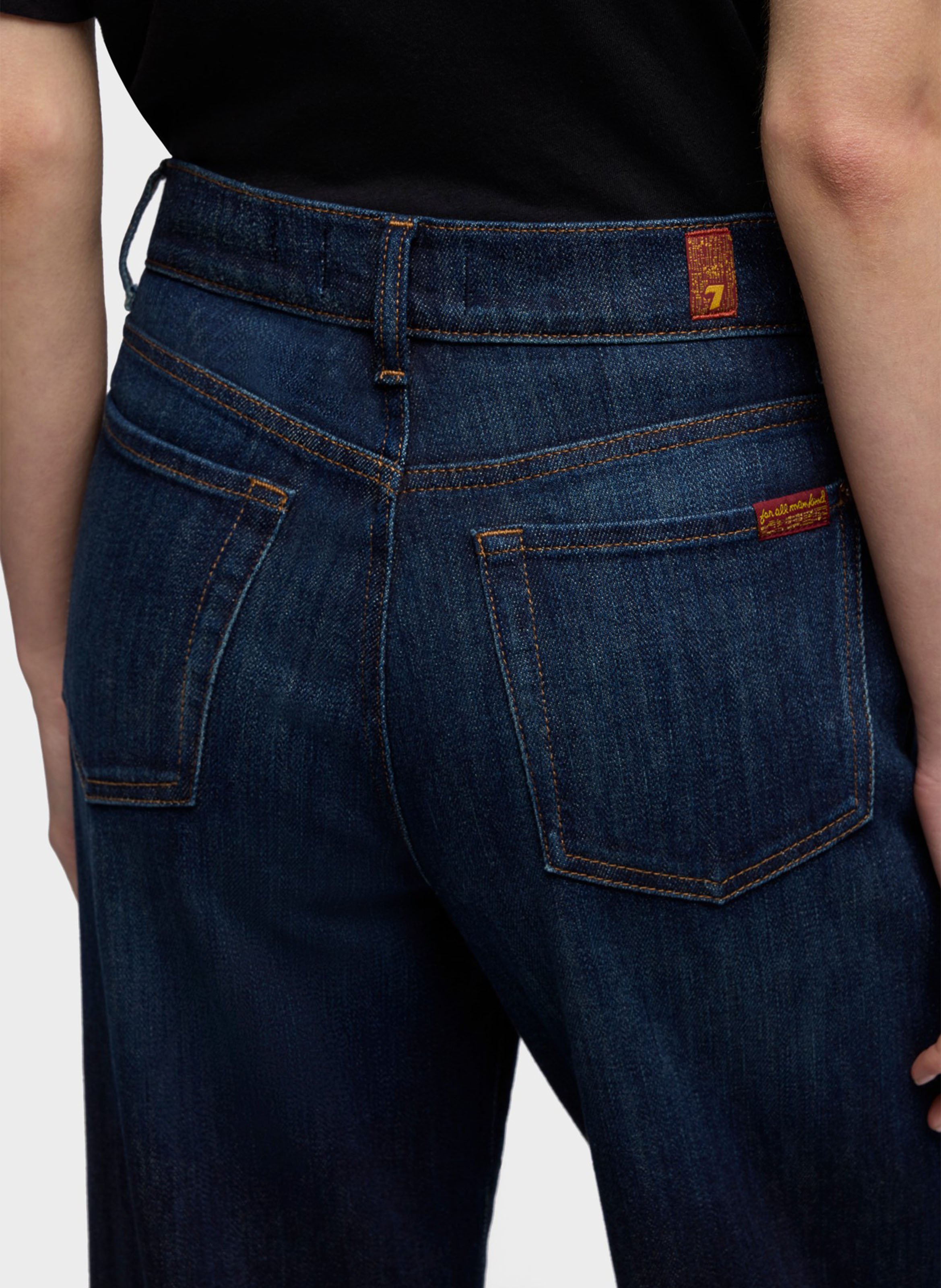 Weite High-Waist Flare-Jeans 7 FOR ALL MANKIND Blau
