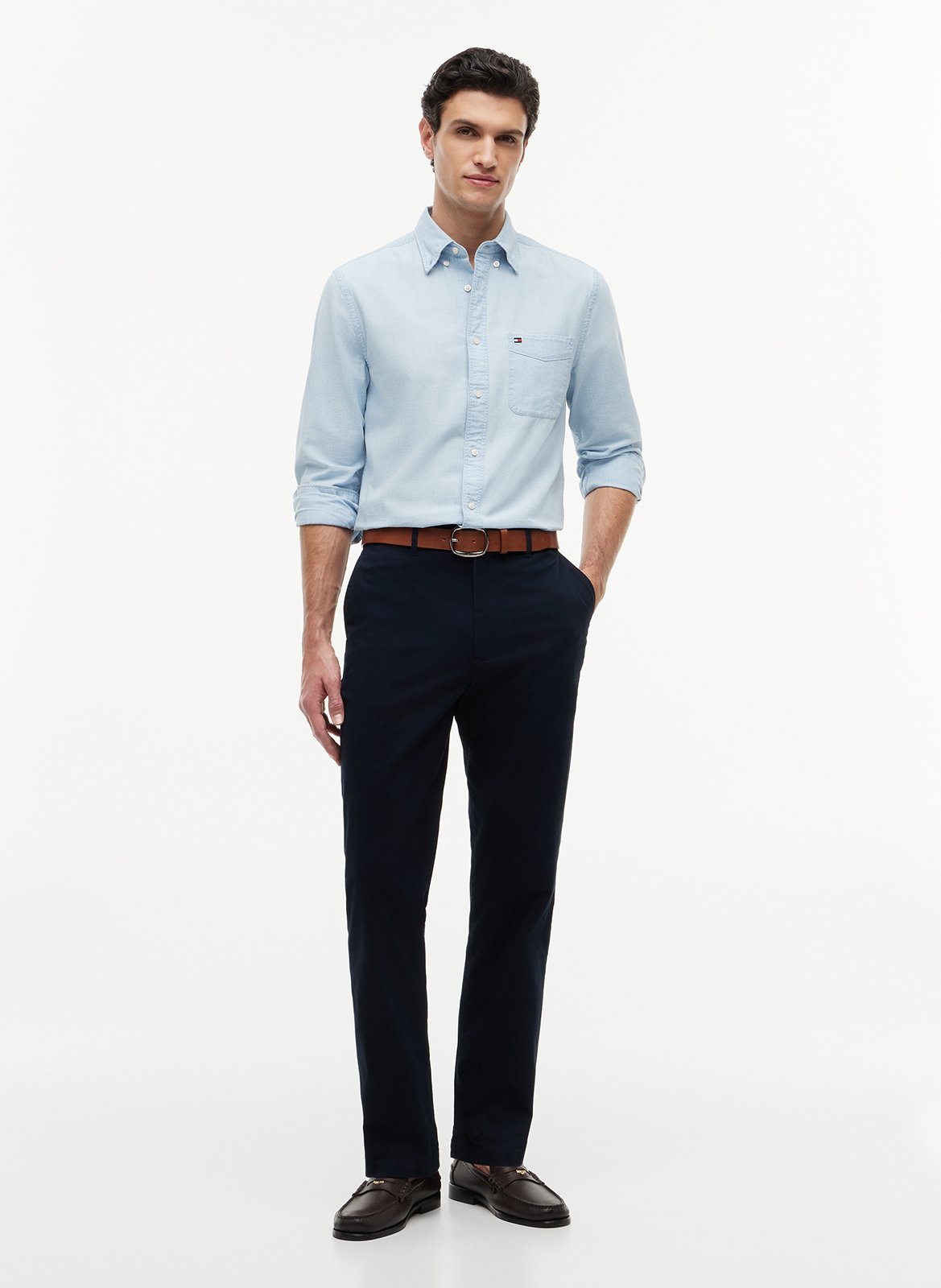 Gerade geschnittene Baumwollhose TOMMY HILFIGER Blau