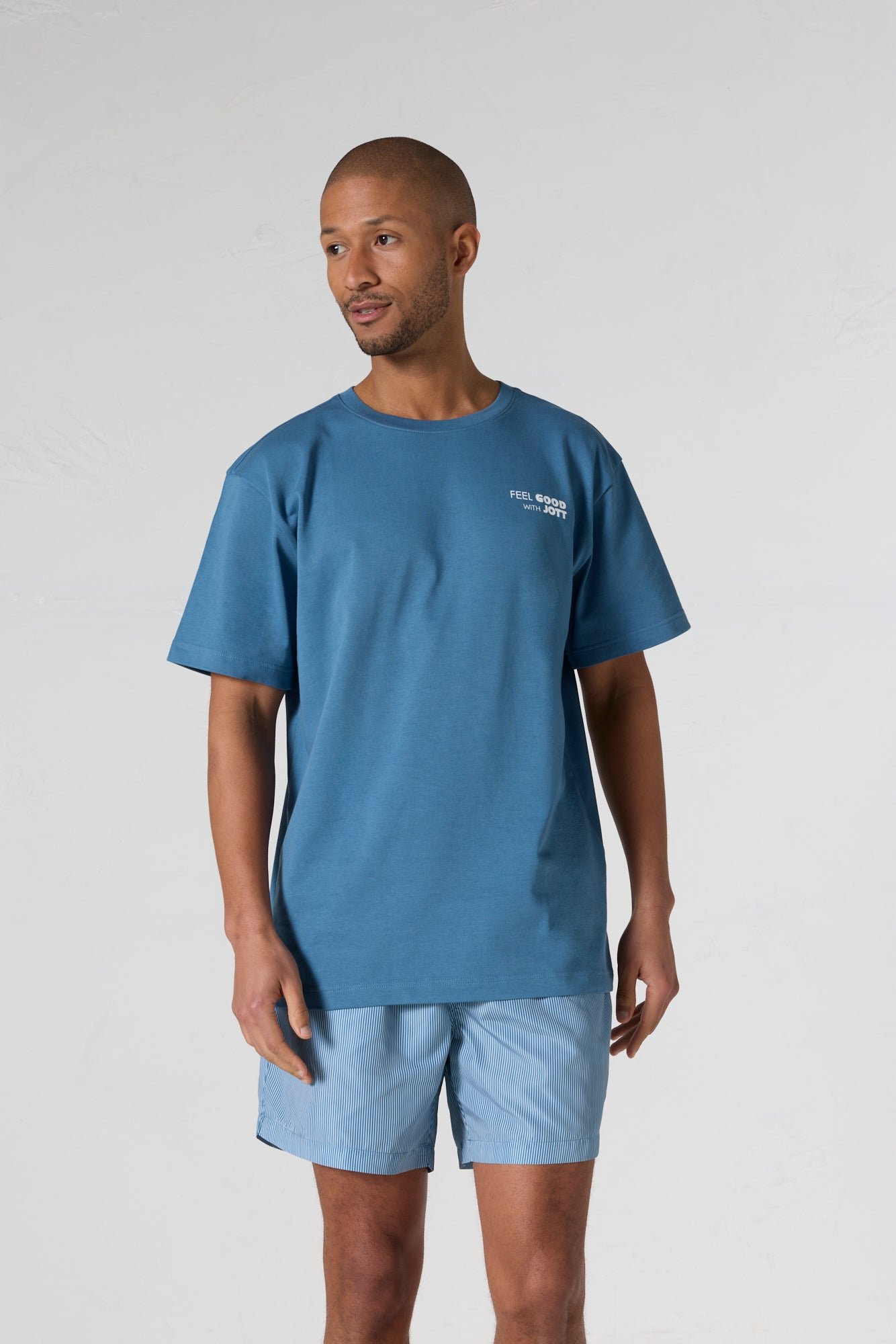 Round neck unisex printed kood t-shirt JOTT Blue