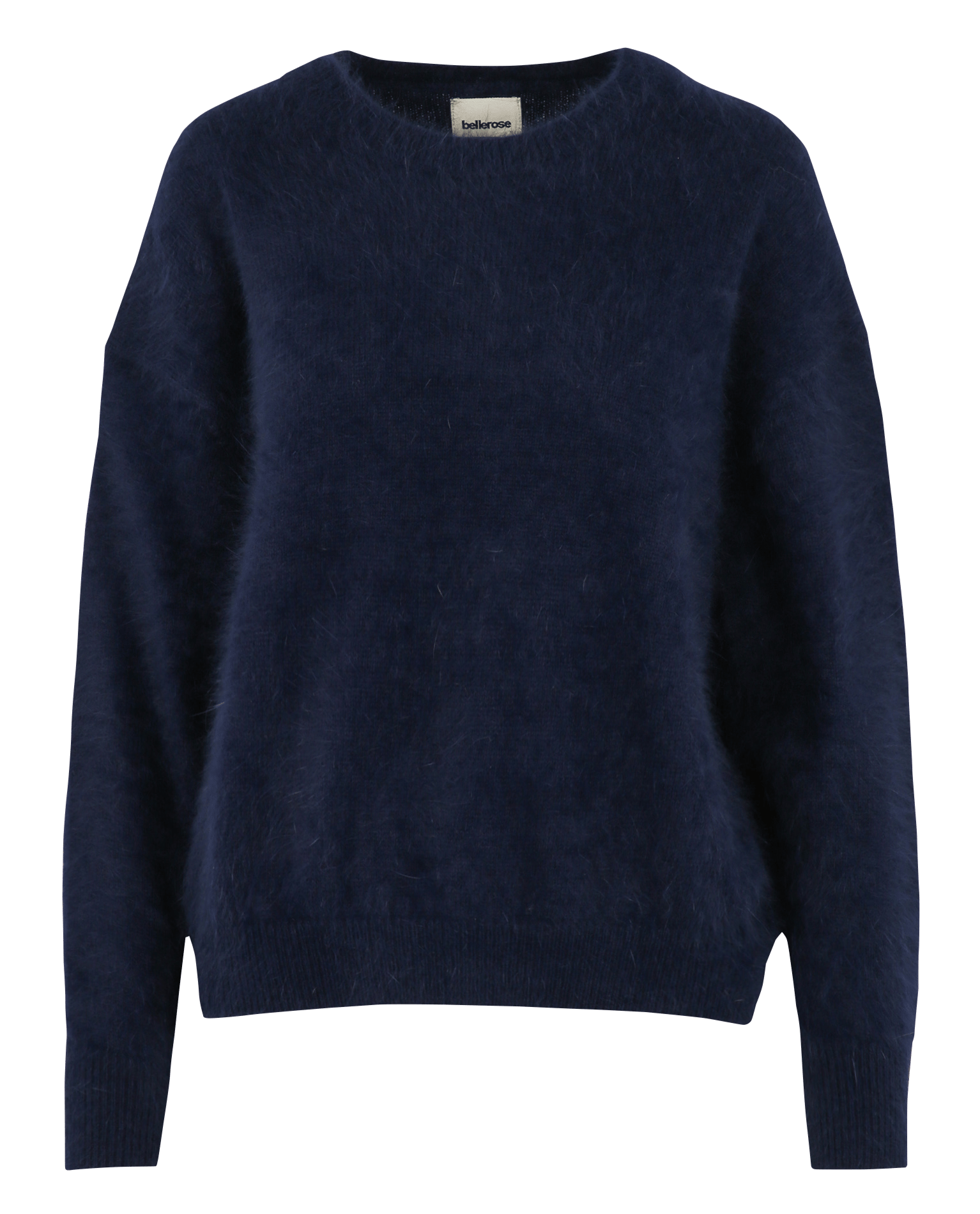 Oversized round neck sweater in blended angora wool BELLEROSE