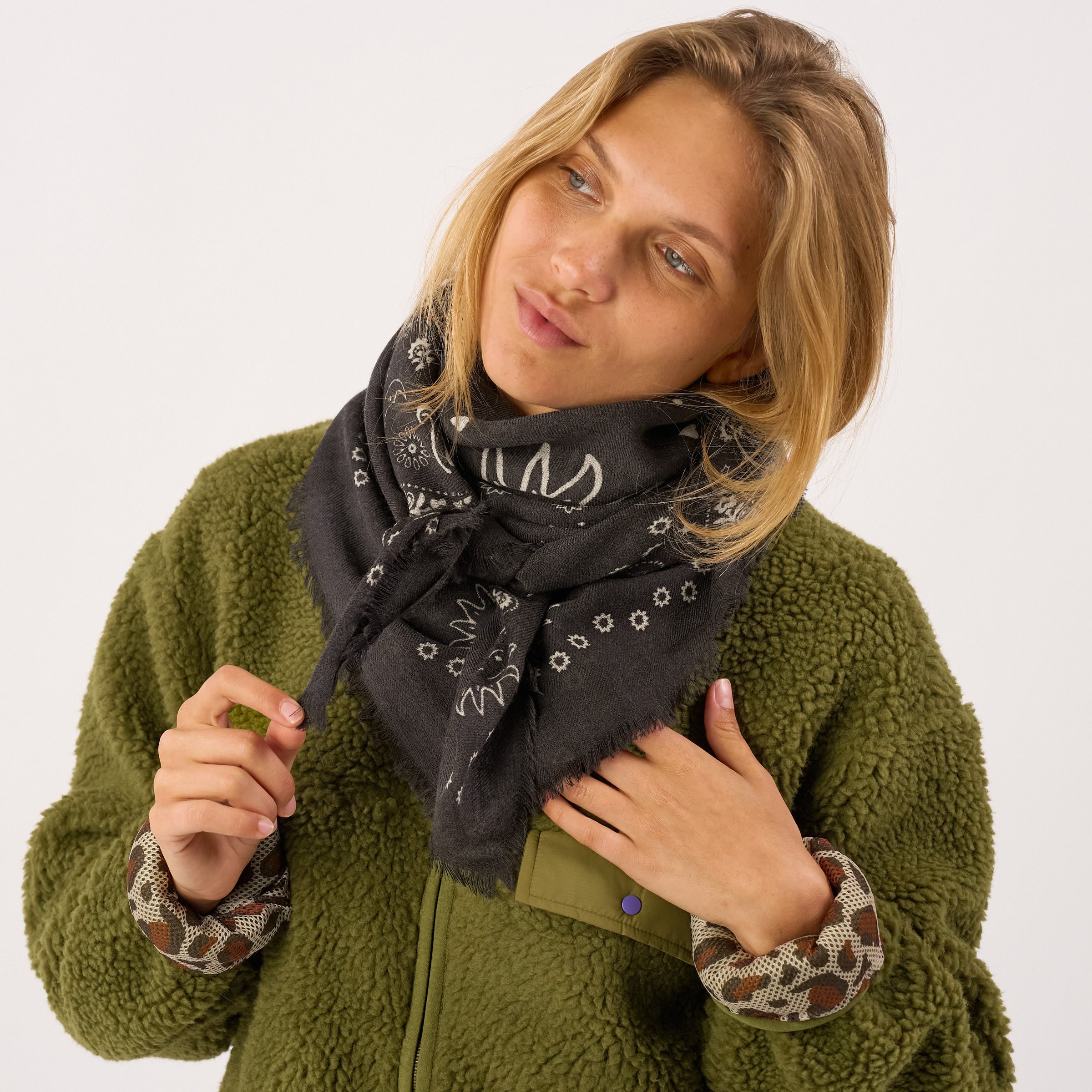 Wool scarf | Grey BILLYBELT Women