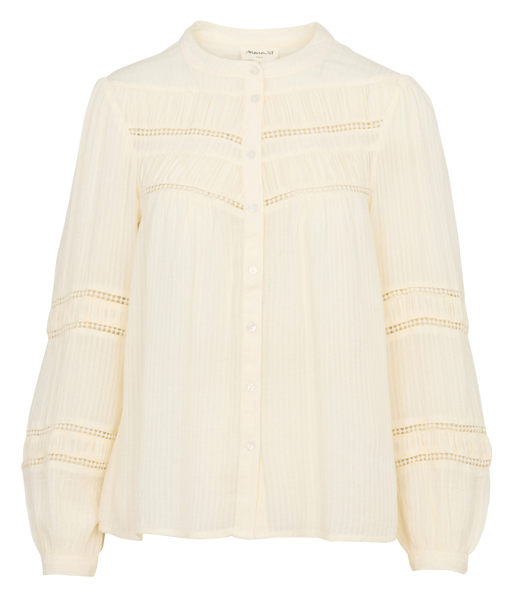 Blouse col rond avec broderie MAISON 123 Beige