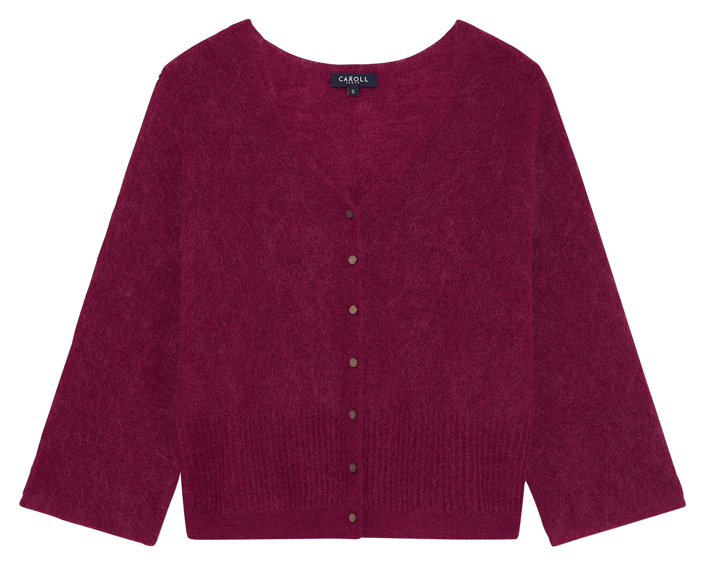 V-hals vest in effen gemengde wol CAROLL Violet