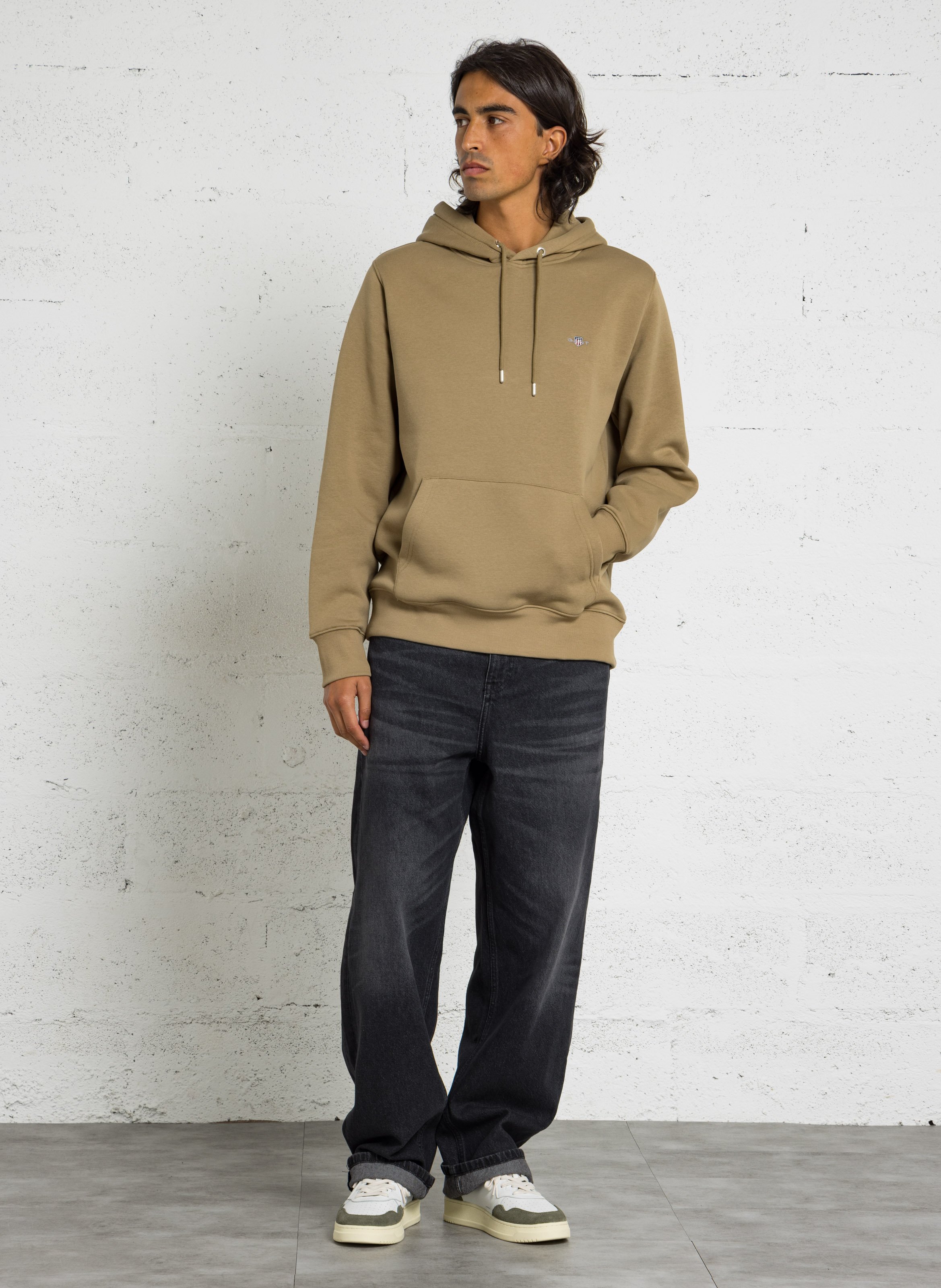 Sweat à capuche regular-fit en coton mélangé GANT Beige