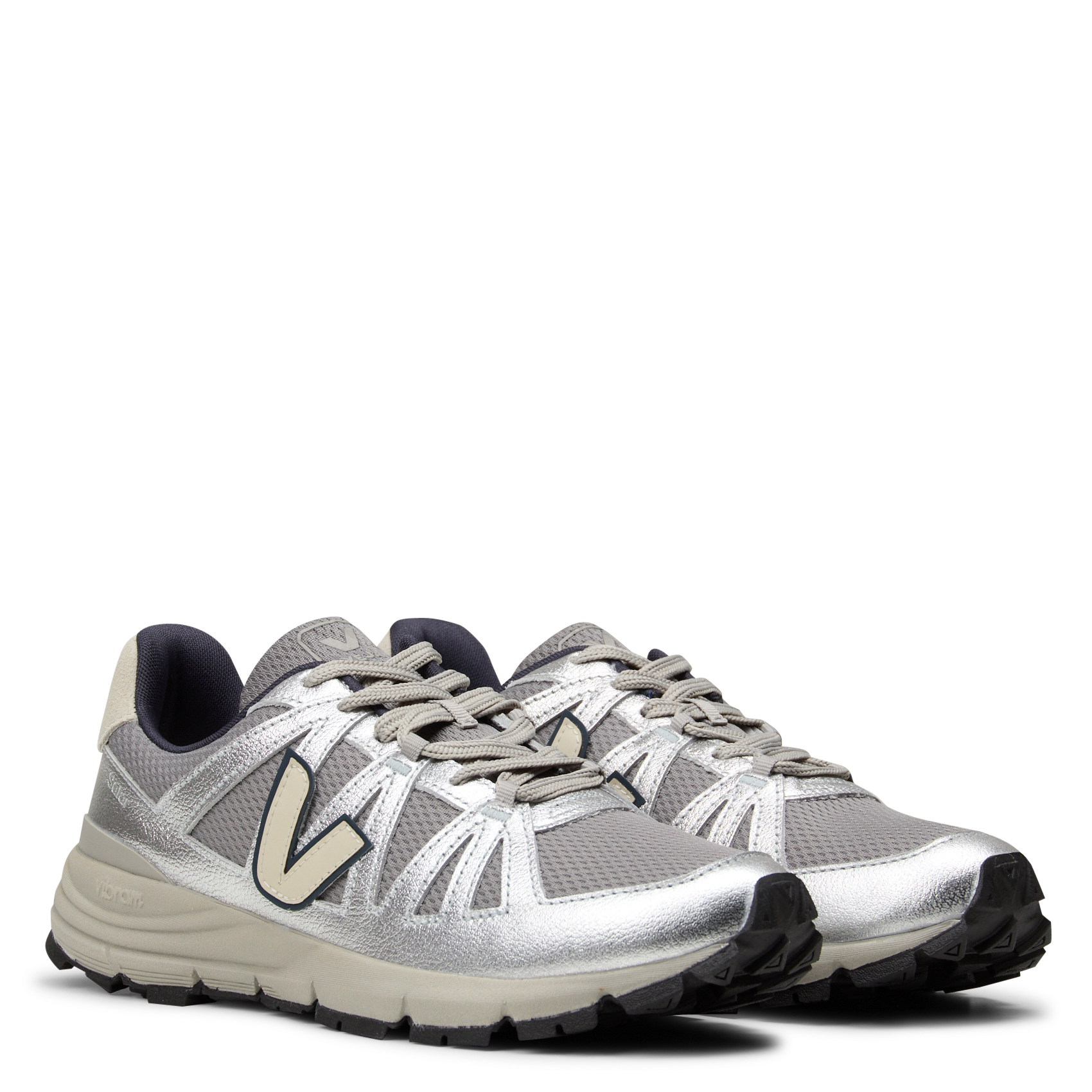 Niedrige Schnürsneaker VEJA Silber