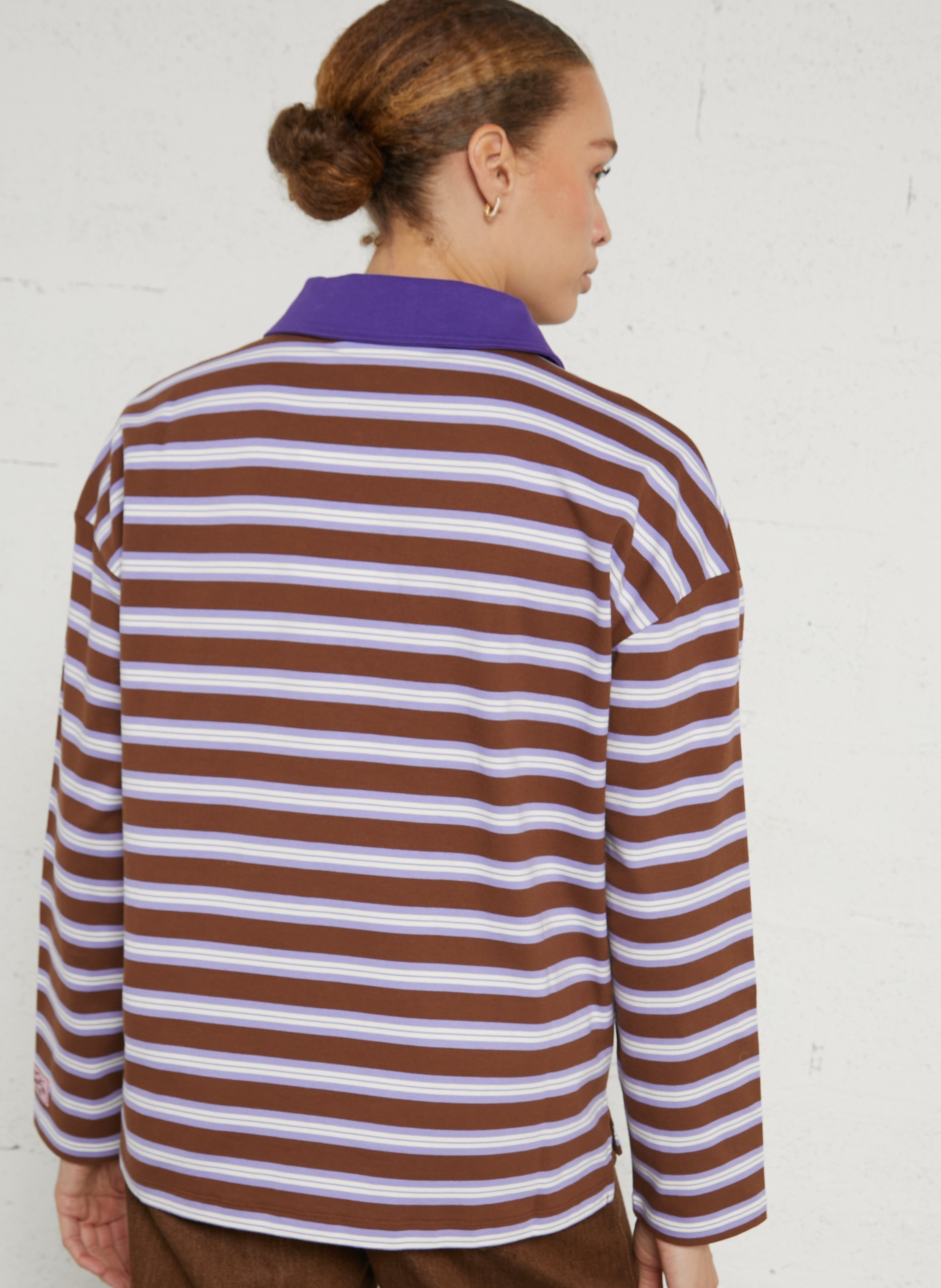 Polo kraag sweater van biologisch katoen FABIENNE CHAPOT Violet