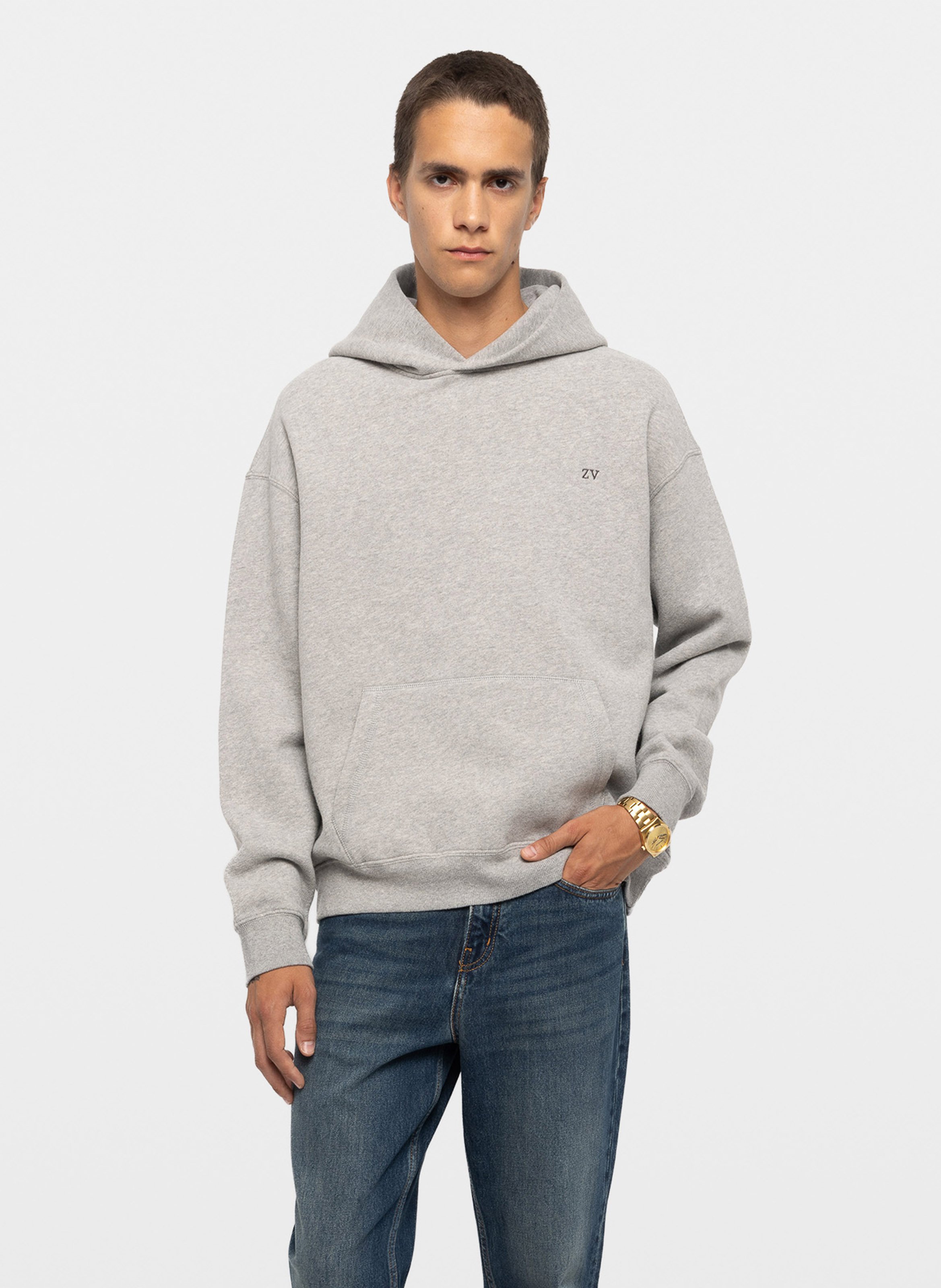 Rundhals-Sweatshirt aus Baumwoll-Mix ZADIG&VOLTAIRE Grau