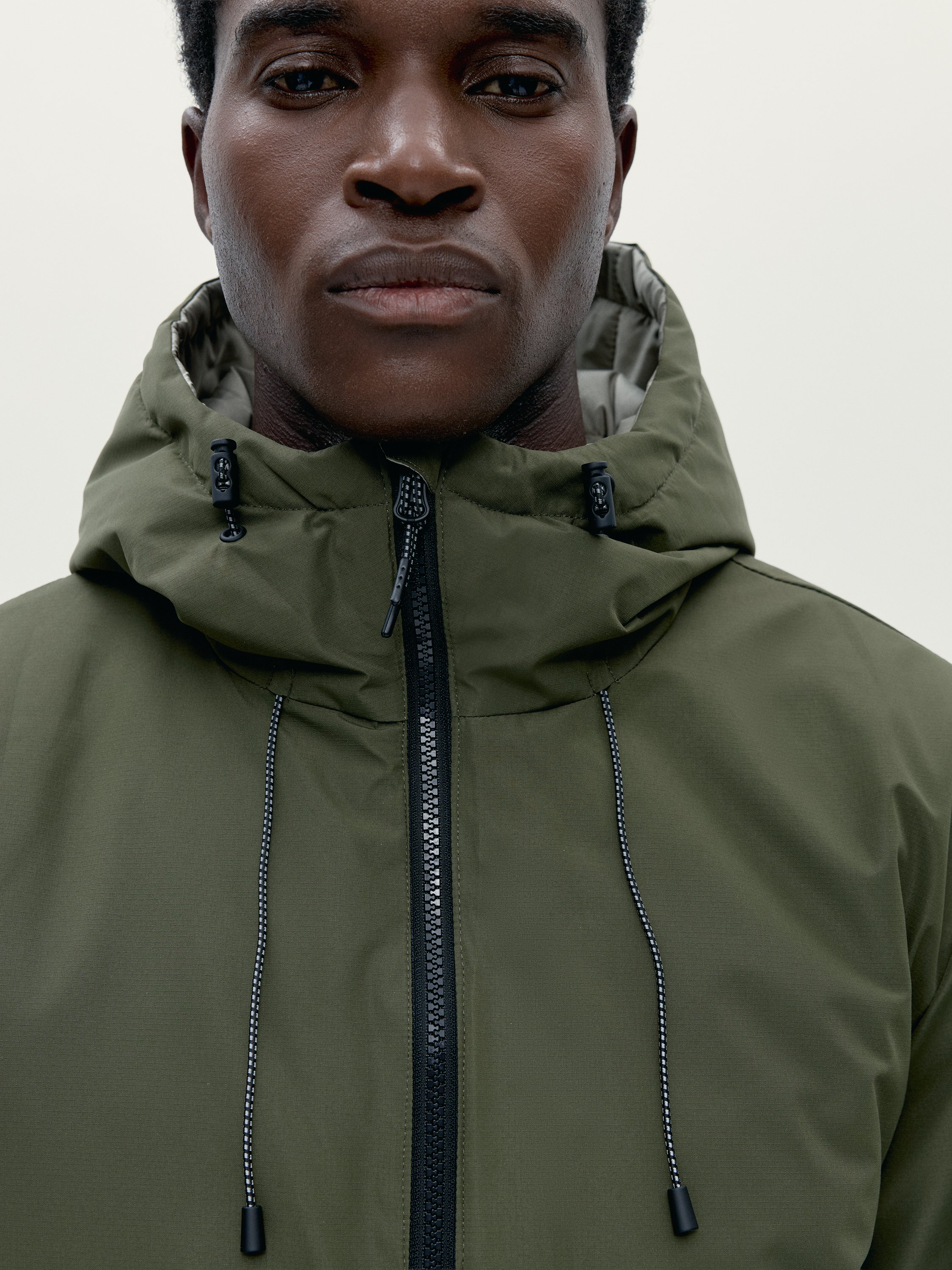 Men's sport jacket Volga with hood, reversible windbreaker. BORN Green