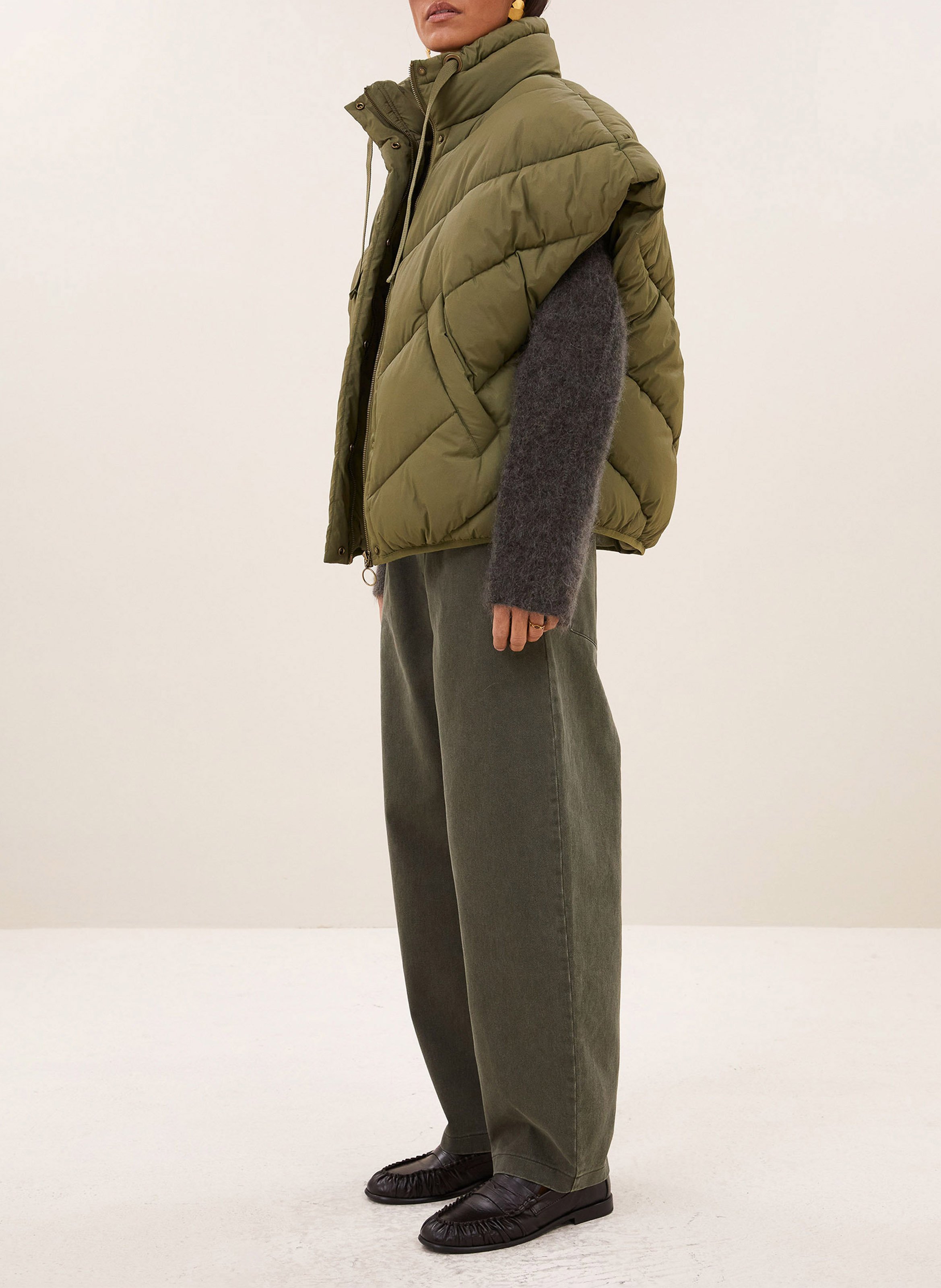 Doudoune oversize sans manche BY BAR Vert