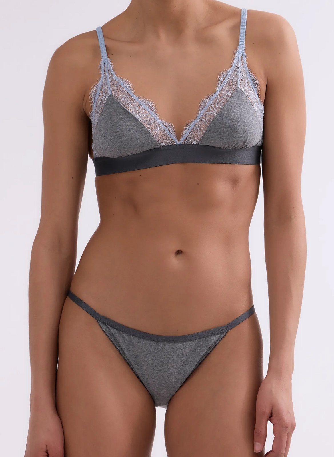 Bralette triangle en dentelle LOVE STORIES Gris