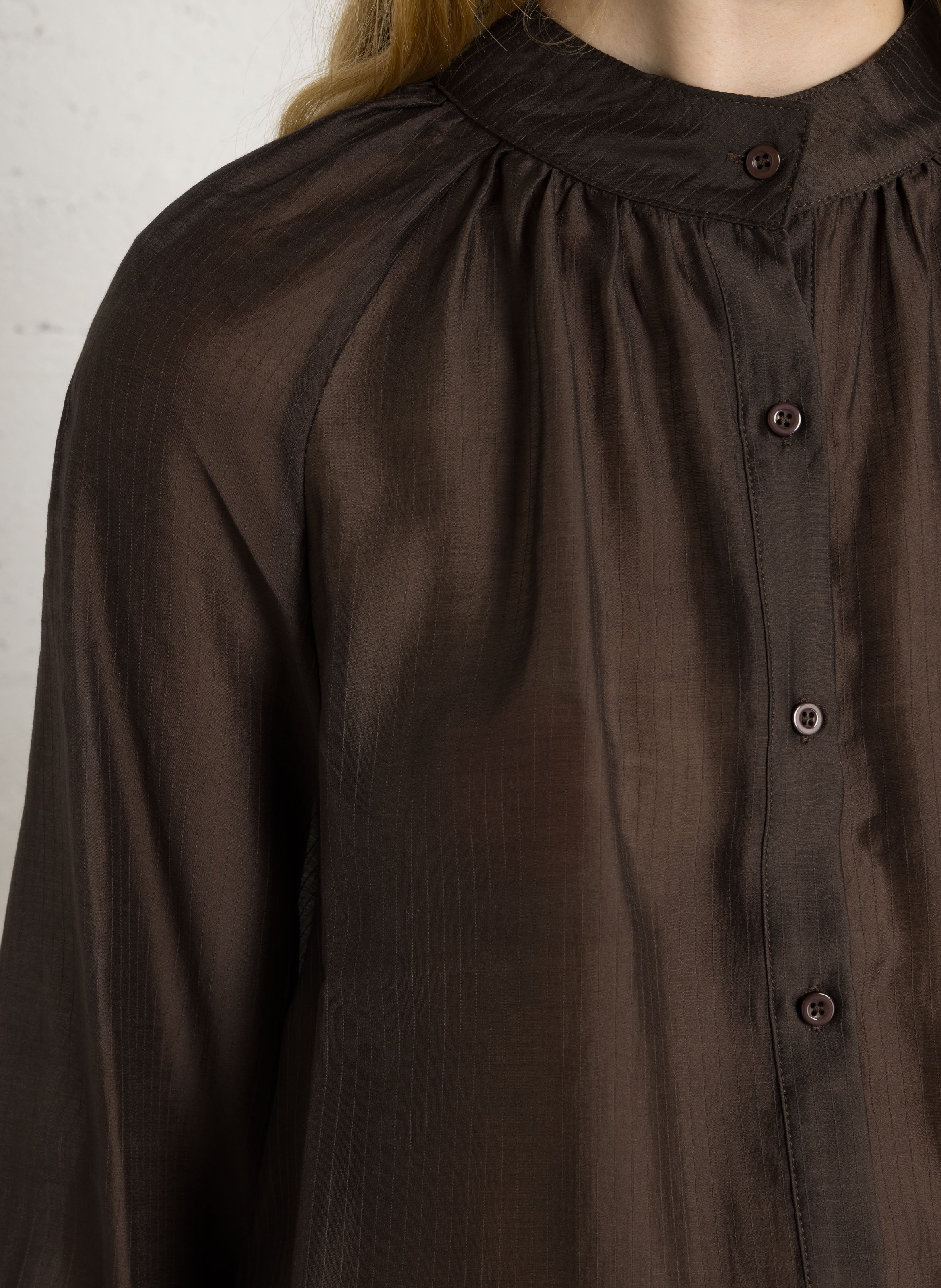 Chemise à rayures boutonnée SEE U SOON Marron