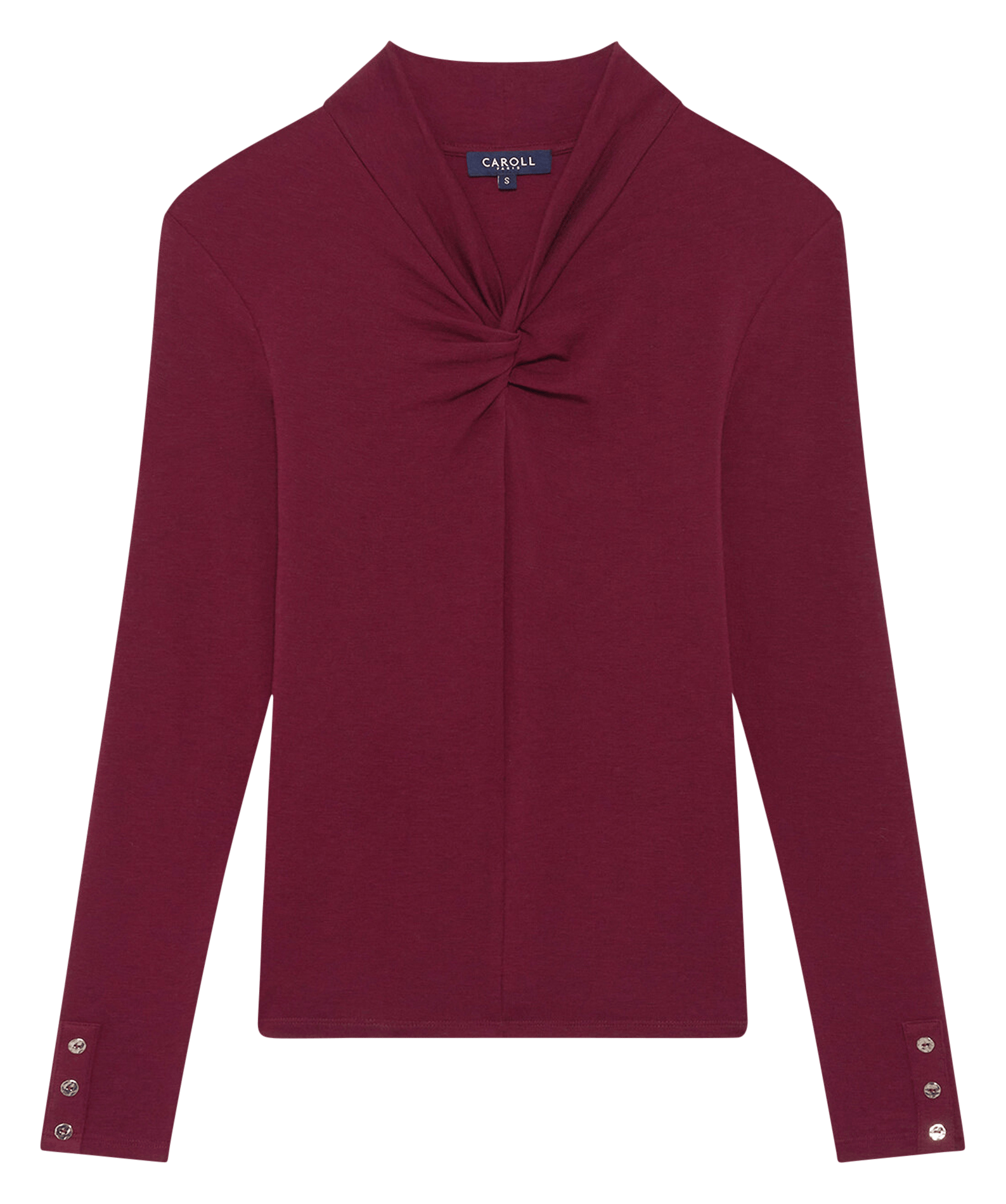 Langarm-Top mit gebundenem Ausschnitt CAROLL Rot