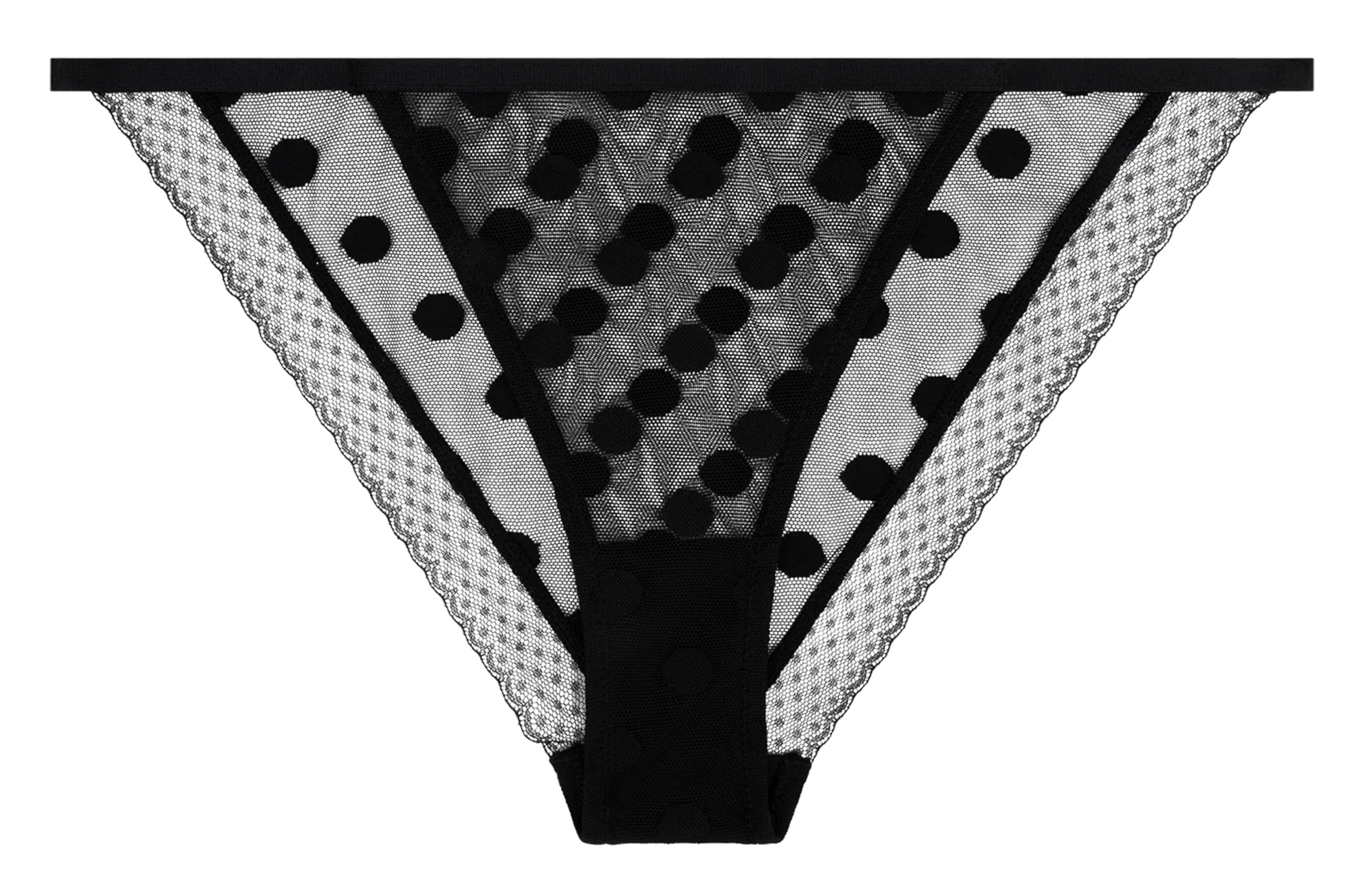 Transparente gepunktete Culotte LOVE STORIES Schwarz