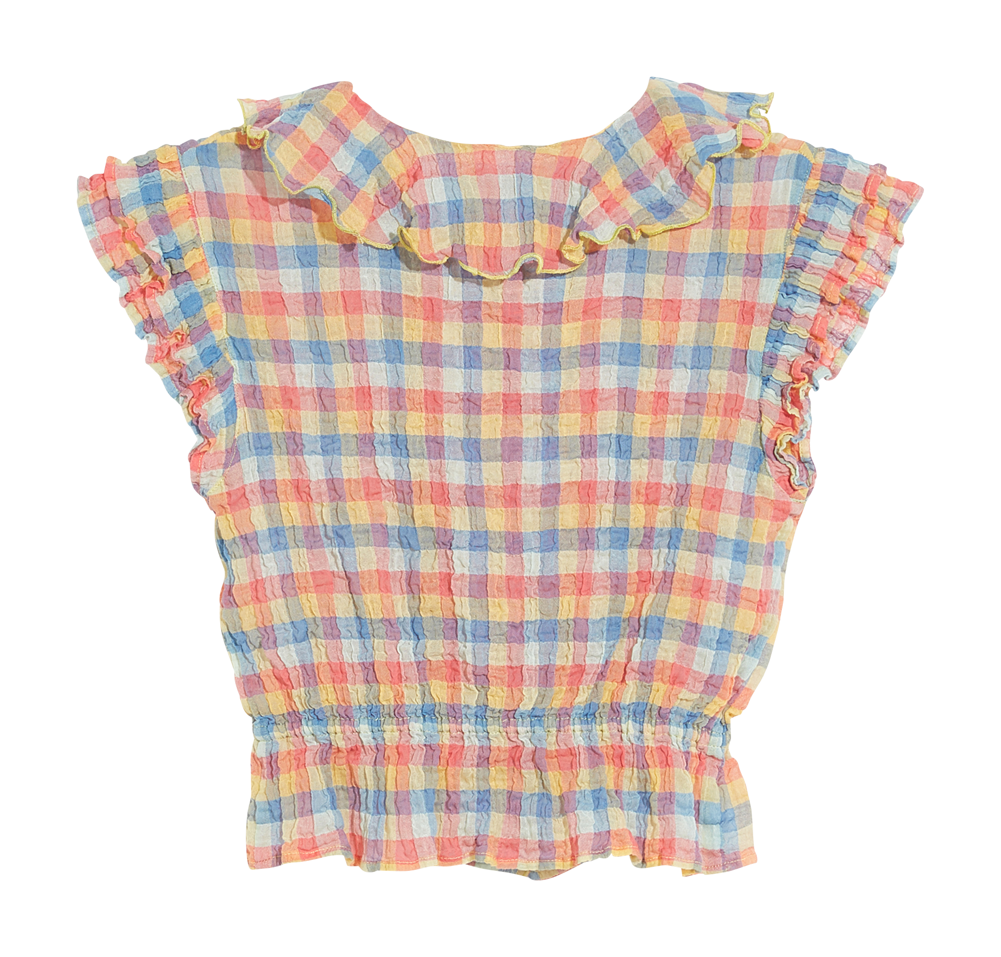 Cotton voile top with Peter Pan collar BELLEROSE Green