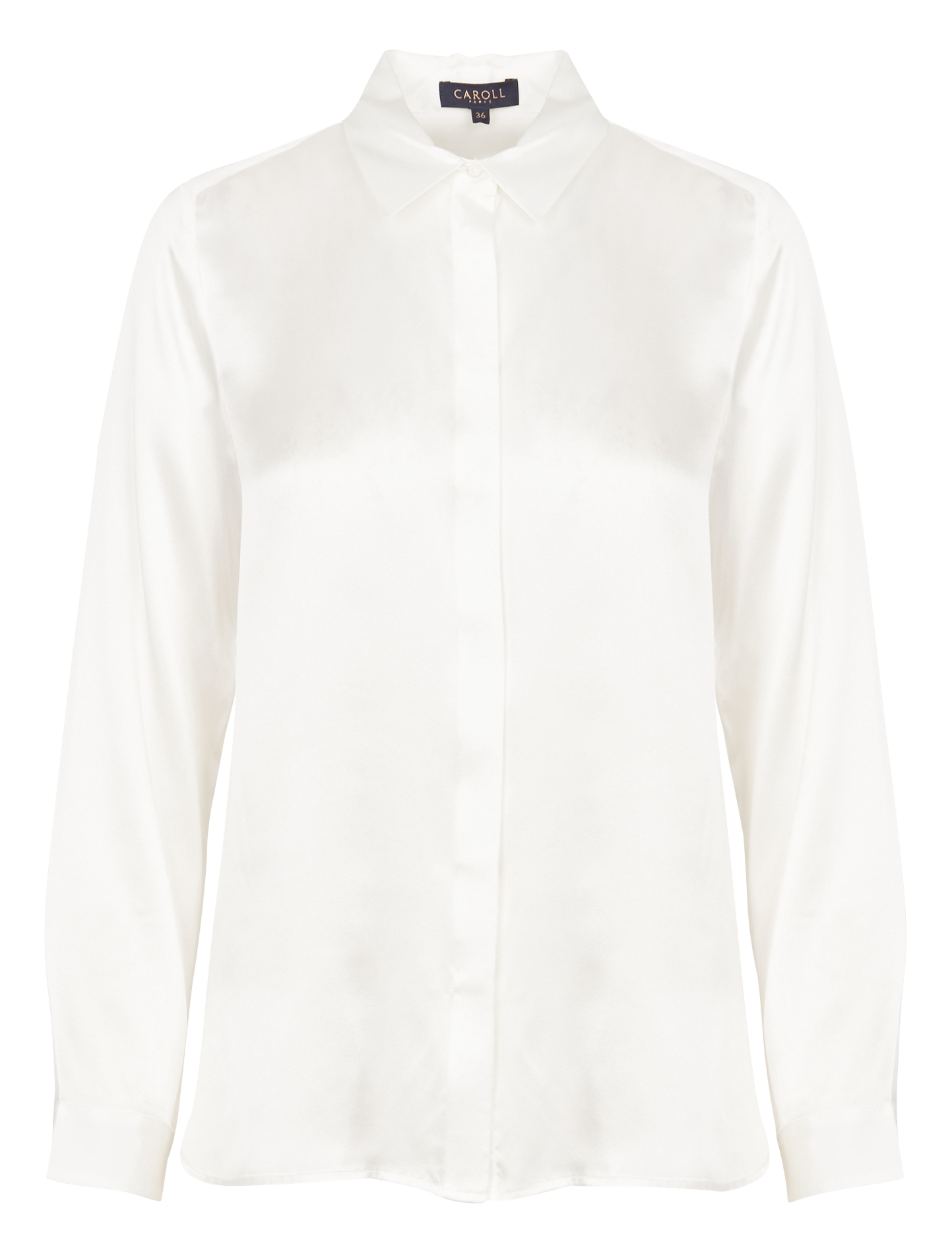 Chemise en soie col classique CAROLL Beige