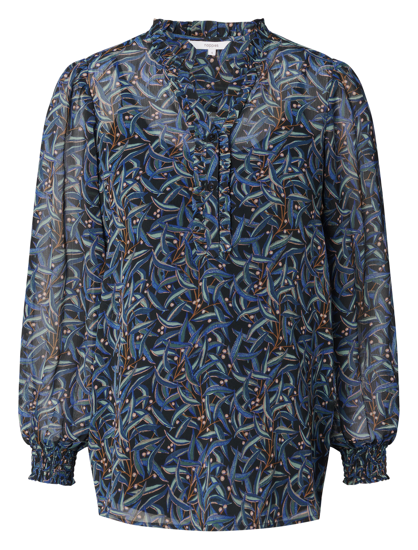 Maternity blouse with Tunisian collar Black