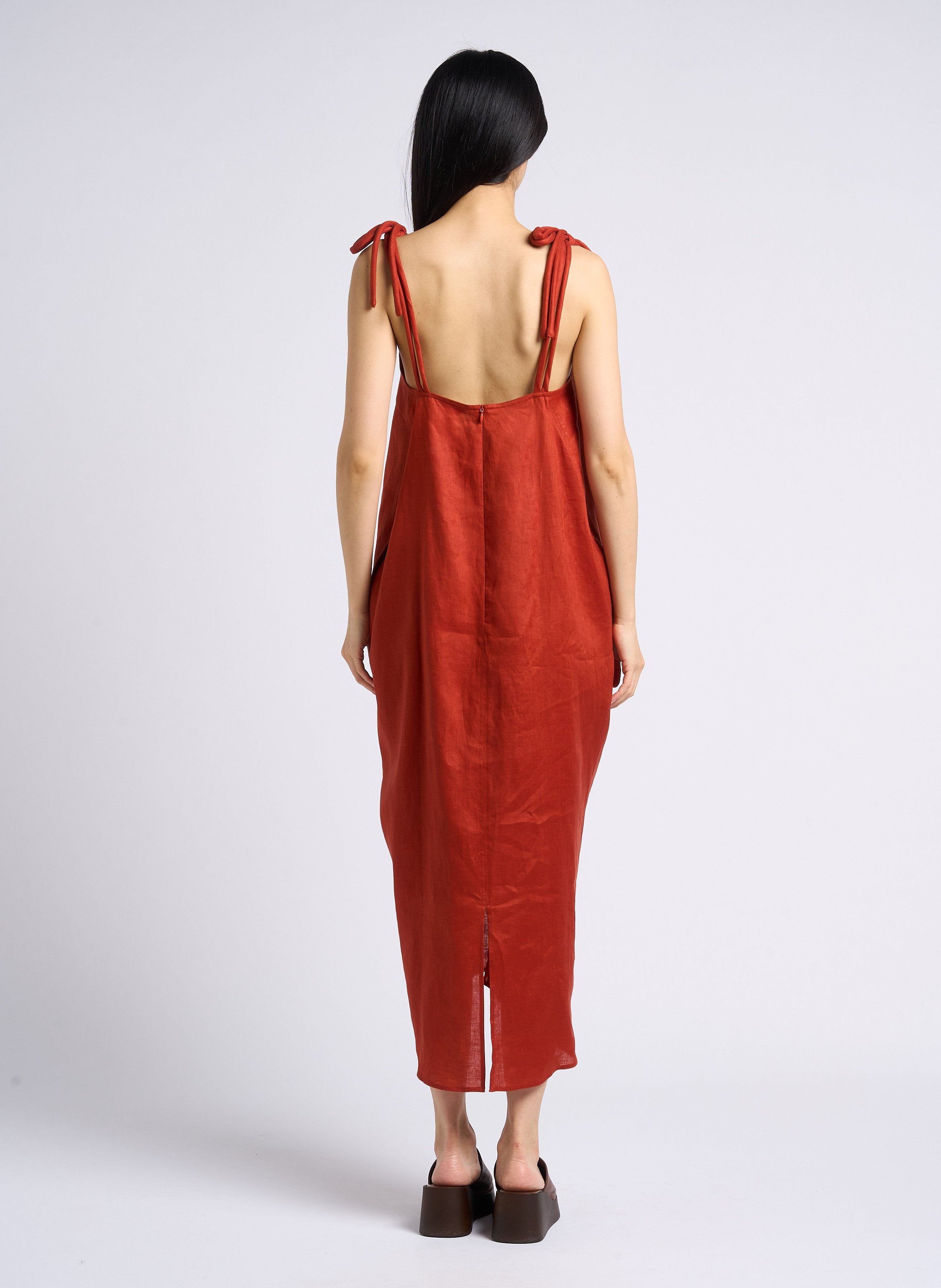 Linen midi dress MAX MARA LEISURE Red