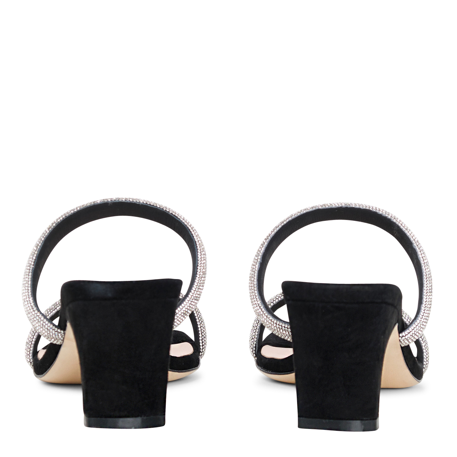 Mules à strass en daim velours MI/MAI Noir