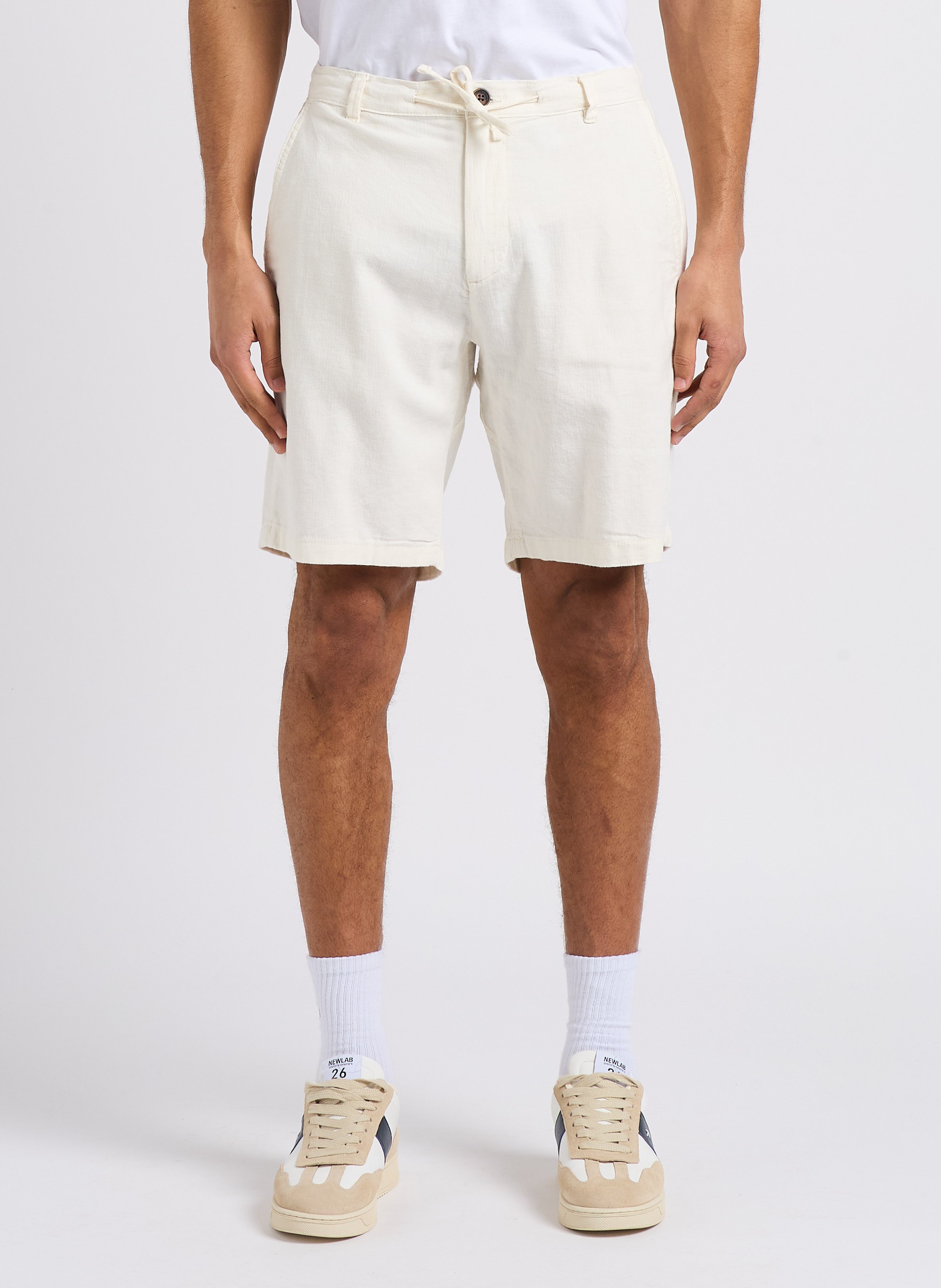Regular-fit organic cotton-blend shorts SELECTED Beige