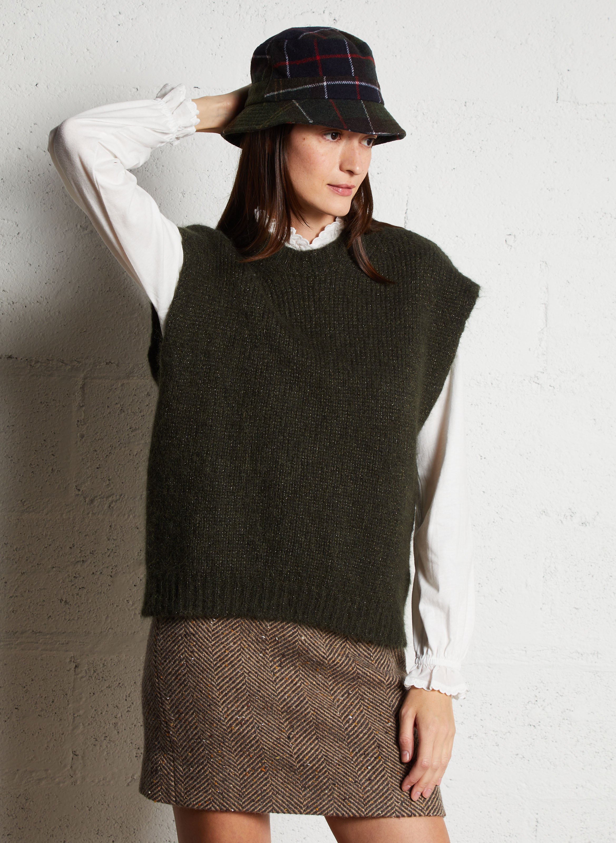 Saga wool-blend short skirt HARTFORD Brown