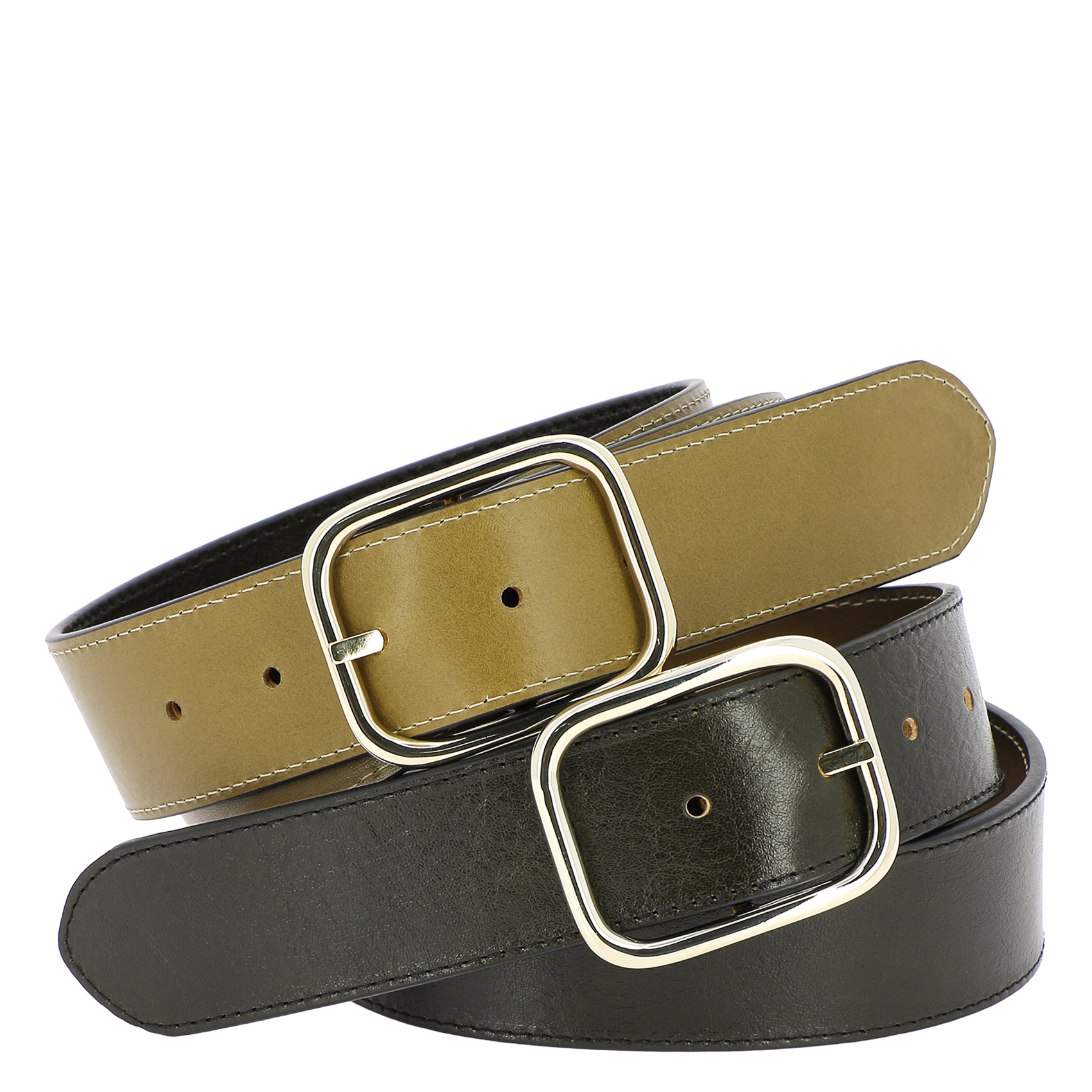 Ceinture en cuir HERBERT FRERE SOEUR Marron